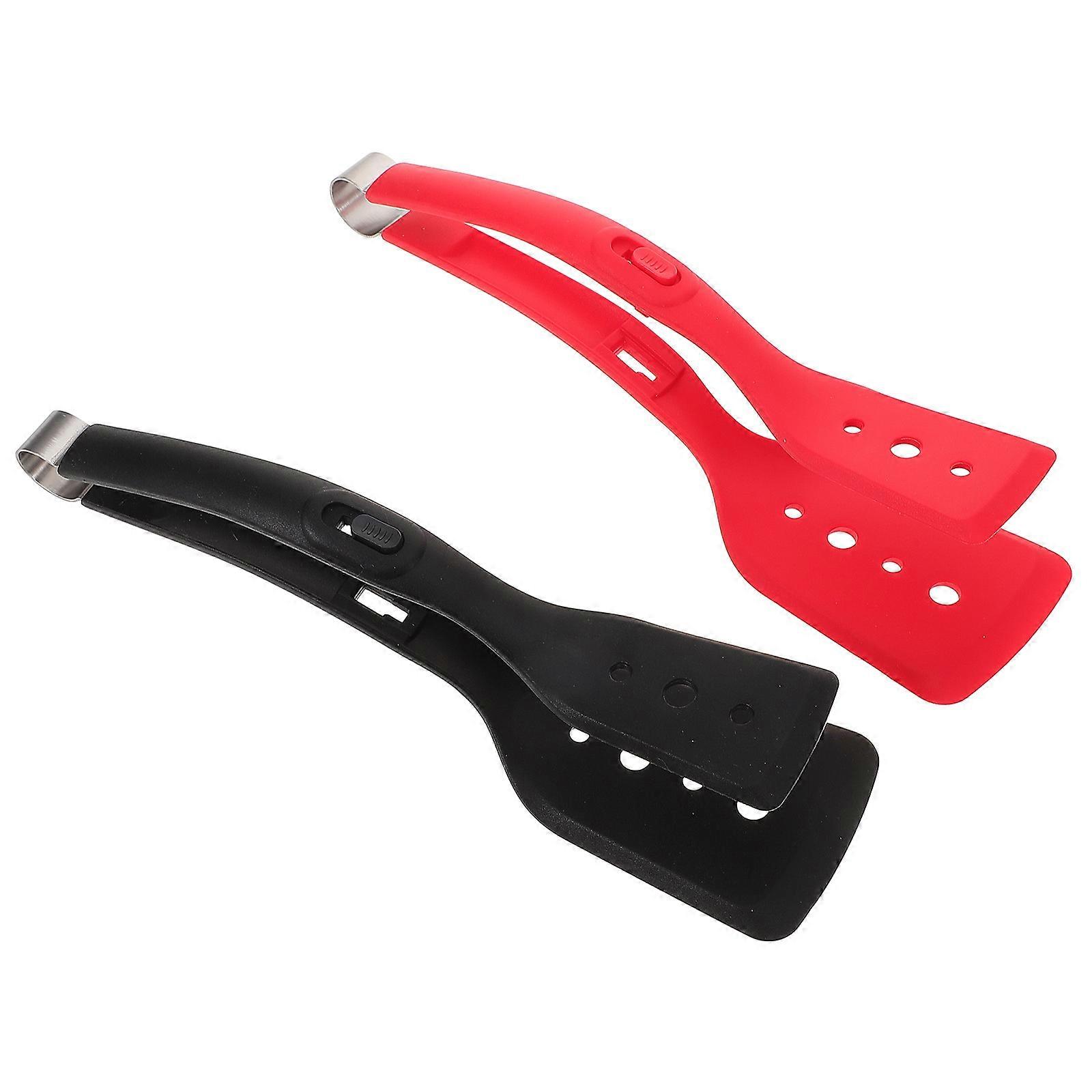 Egg Flipper Spatula Multi Functional Flipping Tong Kitchen Cooking 2Set