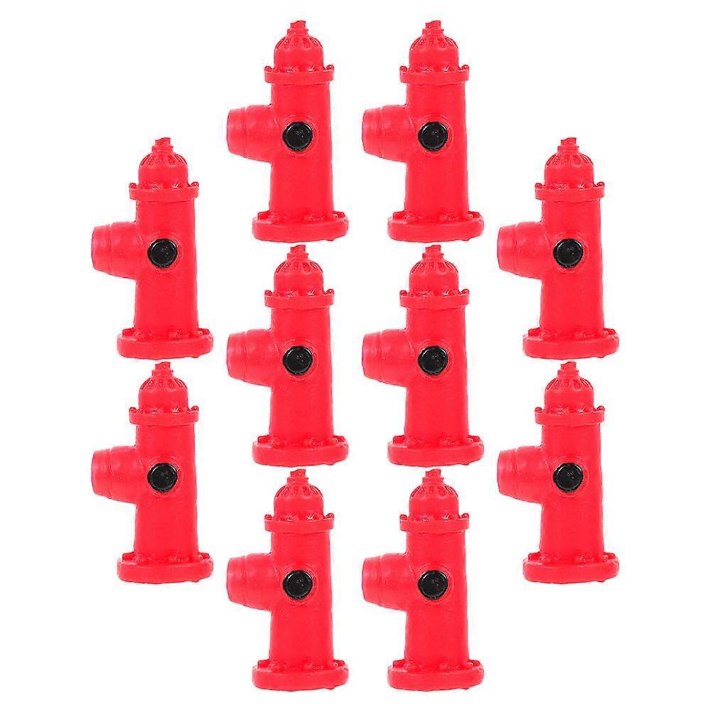 10pcs Mini Fire Hydrant Models for DIY Micro Landscape Dollhouse Accessories Small Fire Hydrant Props