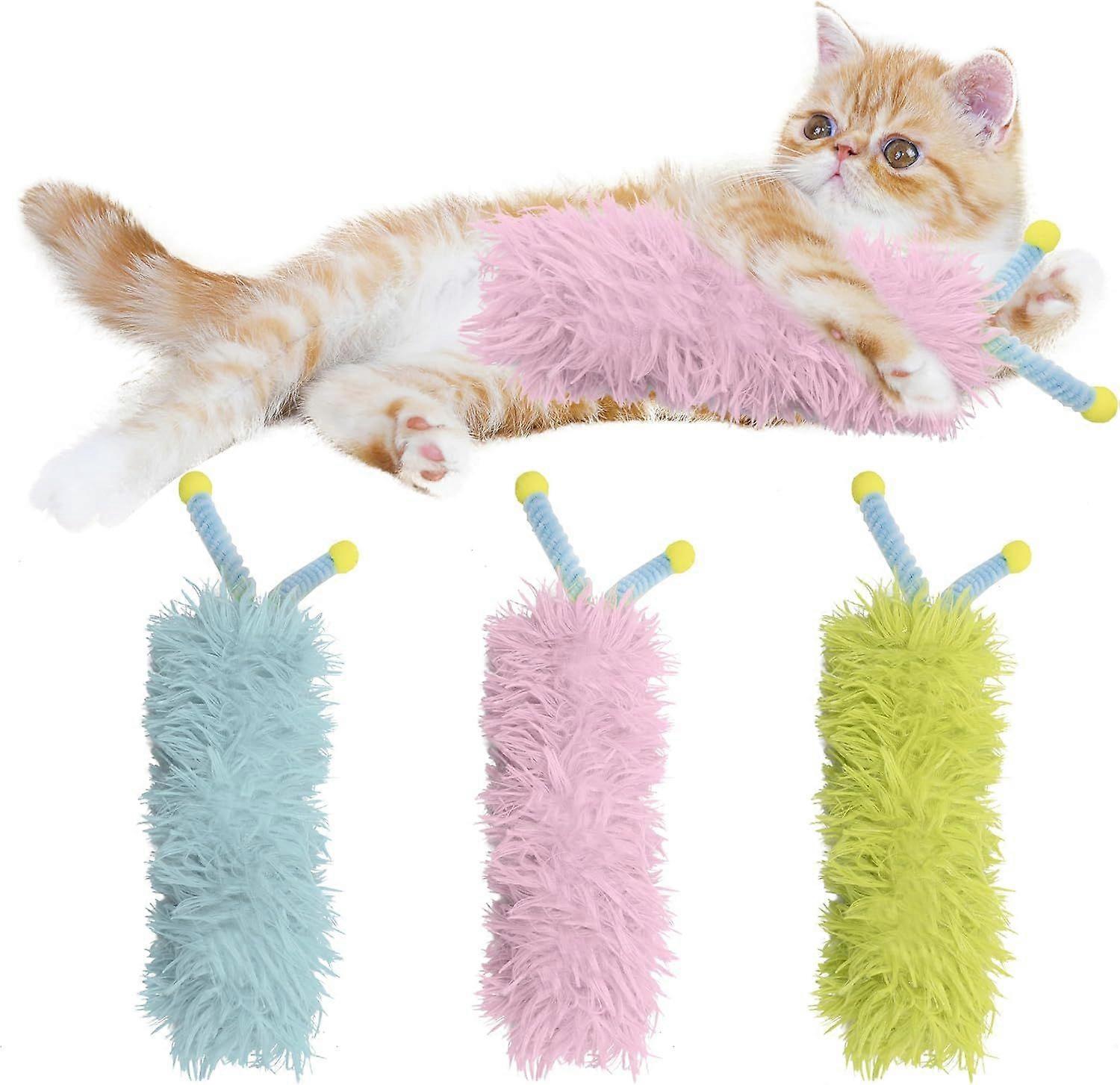 3 Pack Catnip Pillows - Soft and Durable Cat Toys with Antennae, Rich Color, Indoor Interactive Kicker, Companion for Cats