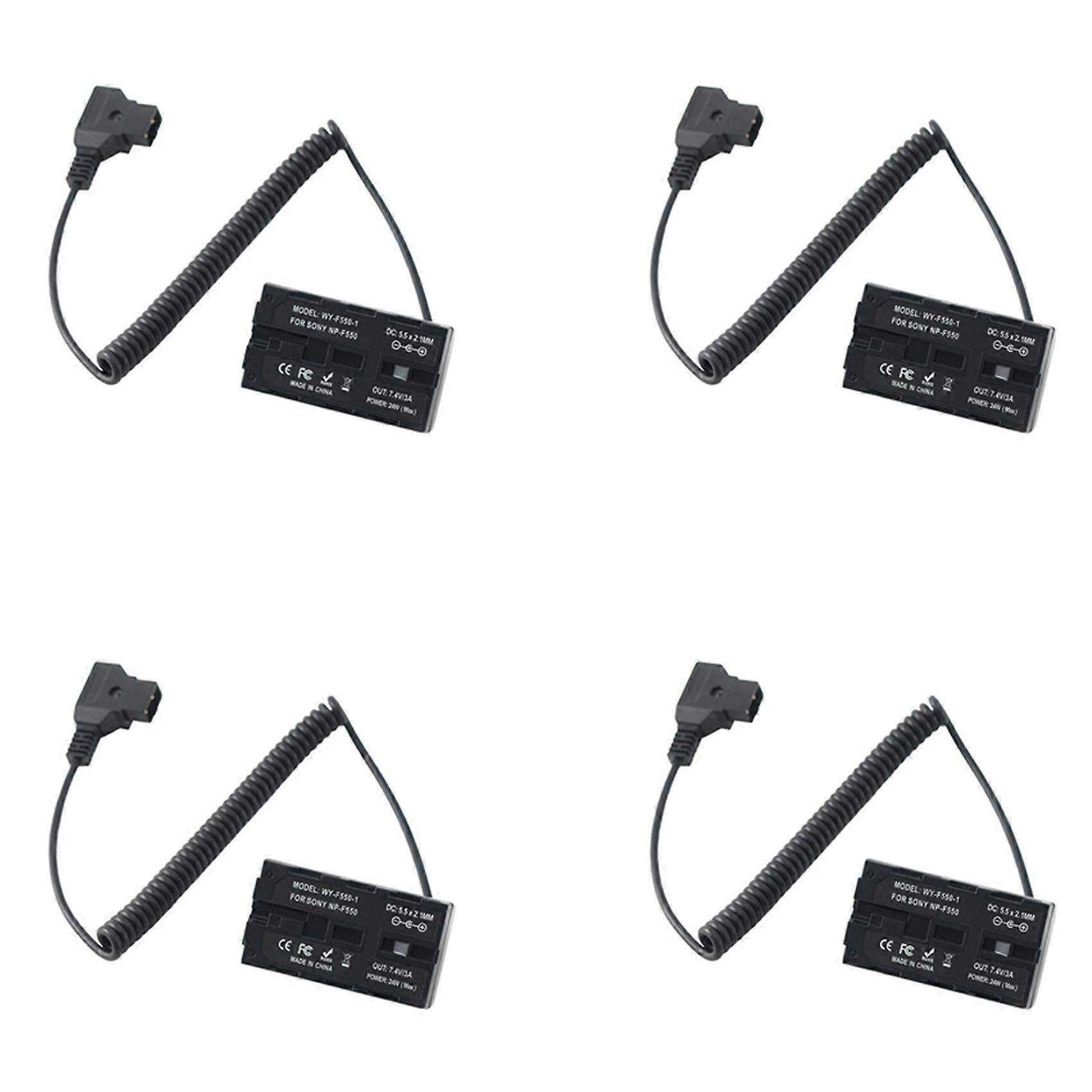 4X Power Adapter Cable for D-Tap Connector to NP-F Dummy Battery for Sony NP F550 F570 F770 NP F970