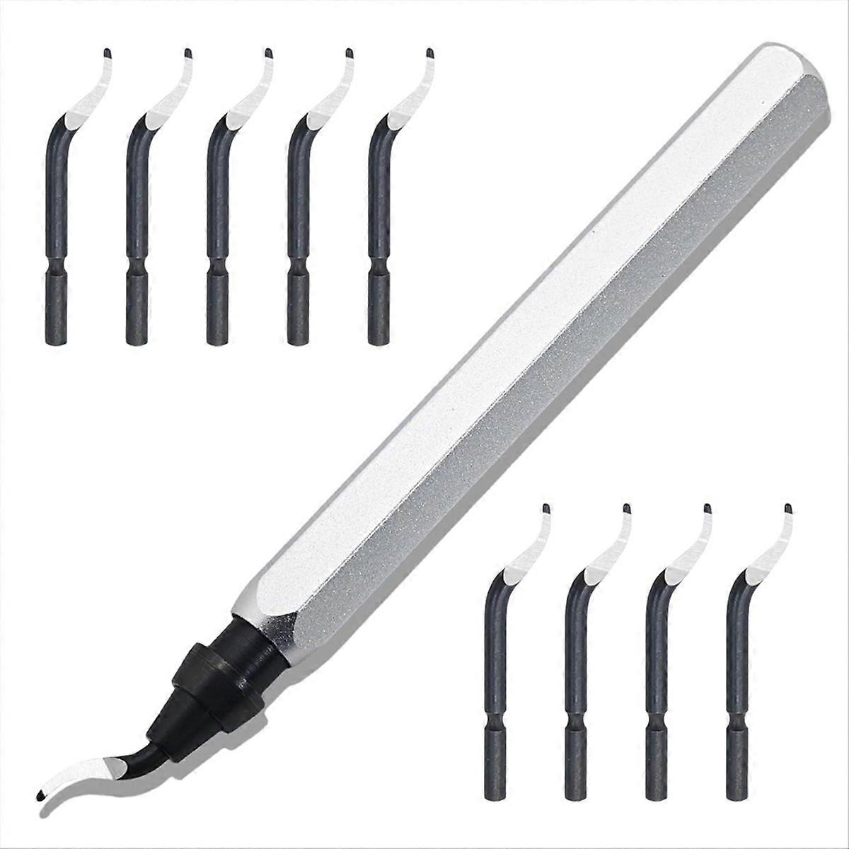 Swivel Deburring Tool & 10 Extra Heavy Duty HSS Blades, A