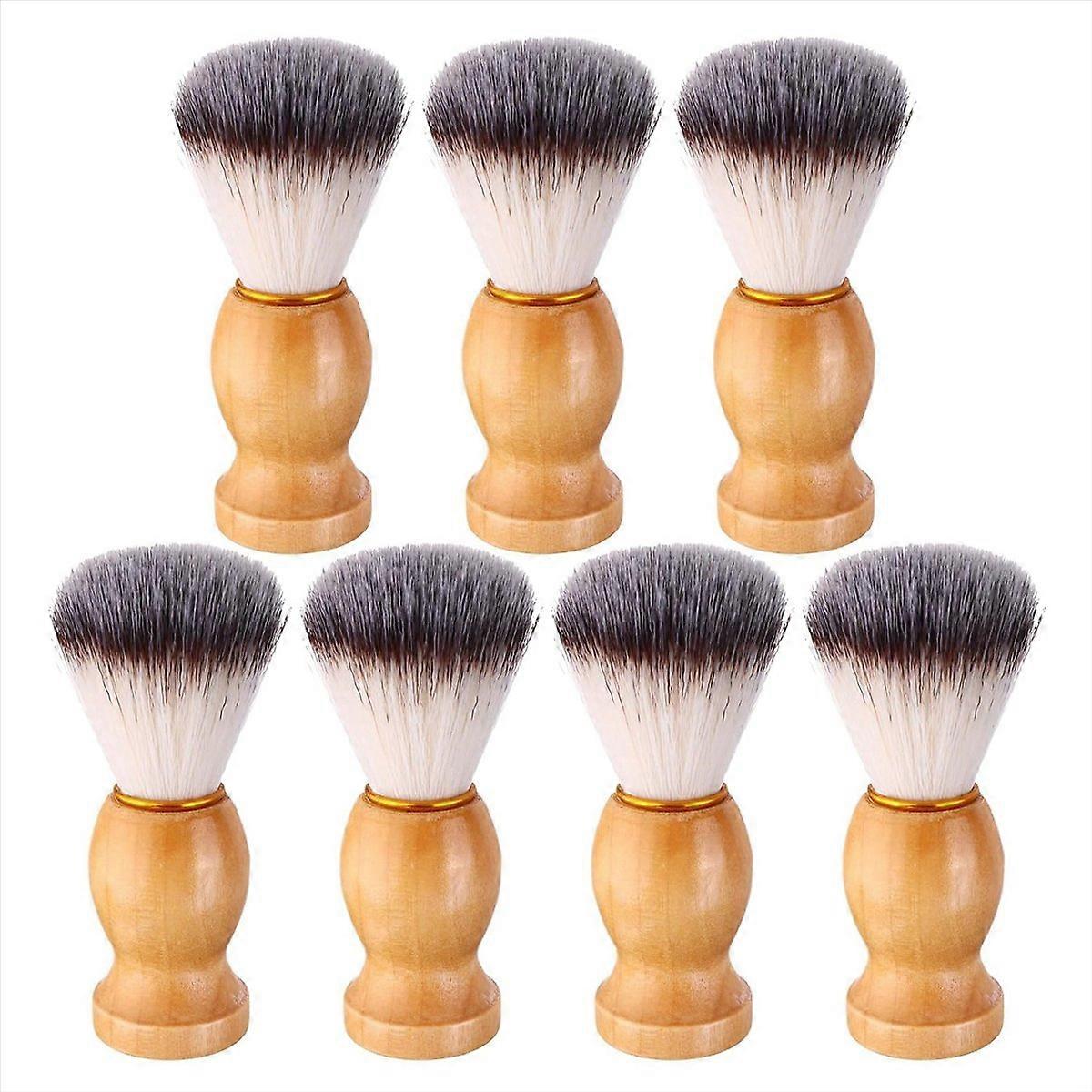 7Pcs Men Shaving Brush Wood Handle, Salon Tools