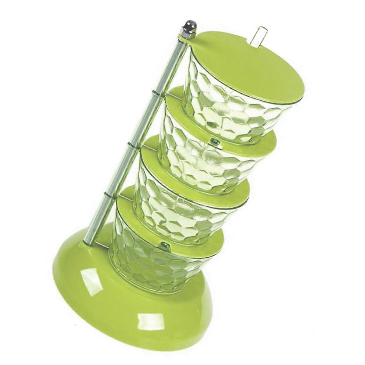 Rotating Spice Rack with Glass Jars, 360° Access Kitchen Countertop SpaceSaving Organizer