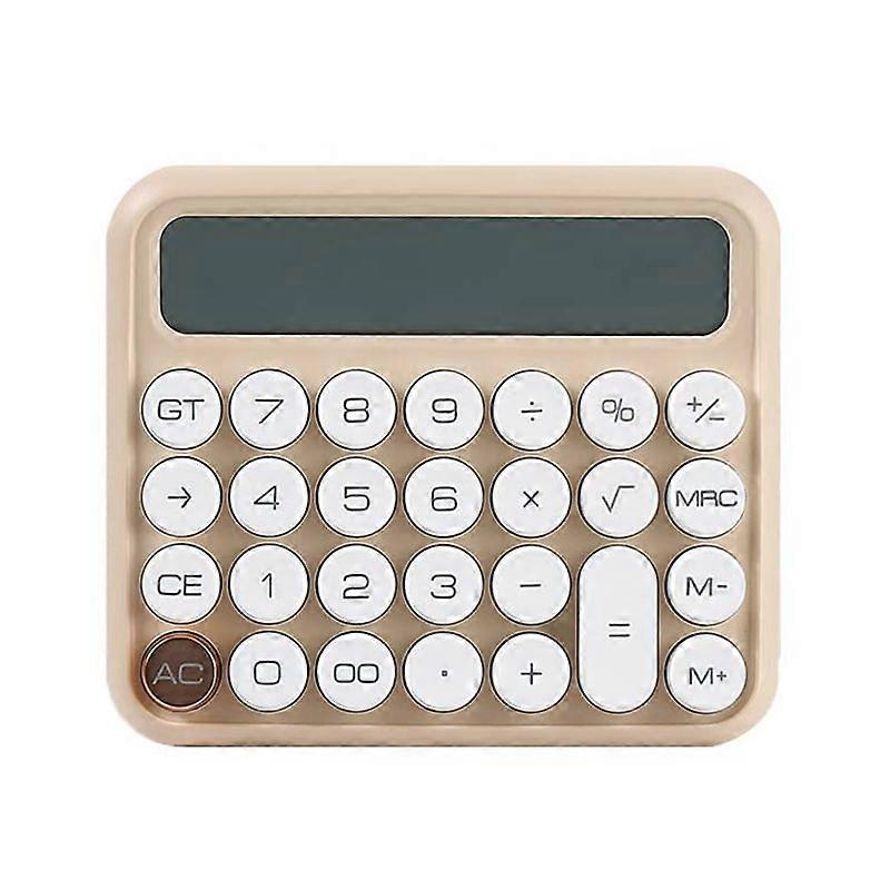 12 Digits Mechanical Switch Calculator Large LCD Calculator Beige