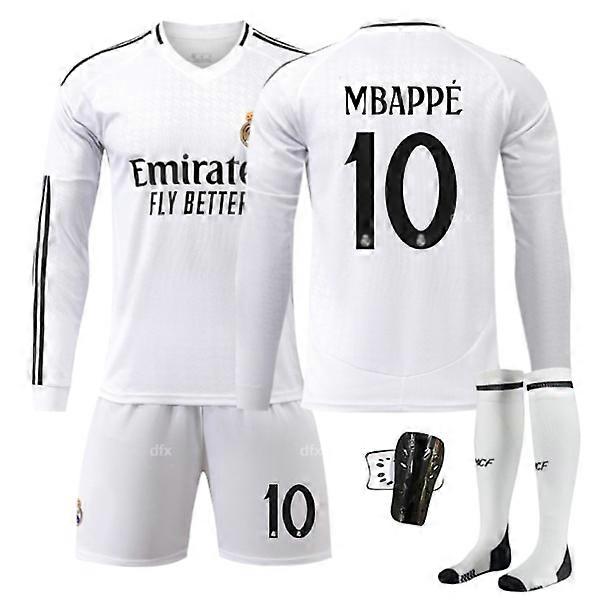 Dětský domácí dres Realu Madrid 2024-2025 Podzimní a zimní dres č. 10 + chránič 26 MBAPPE č. 11 + chránič Č. 11 + chránič 26