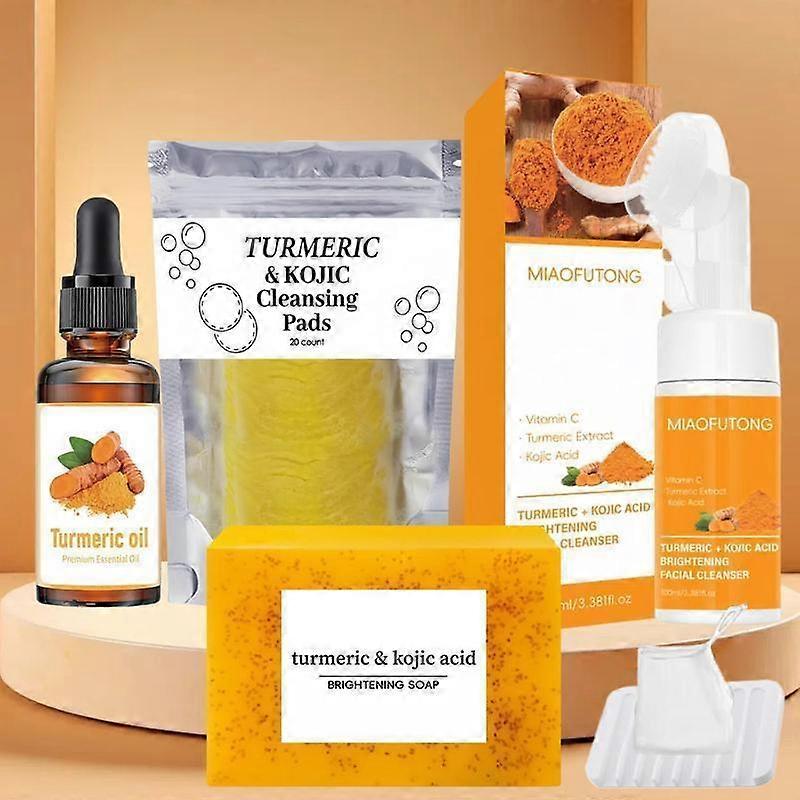 Turmeric Soap & Essential Oil Set,Including 1 Counts Turmeric Soap &1 Counts Essential Oil &1 CountsSoap Saver, Daily Skin Care Set forMen &