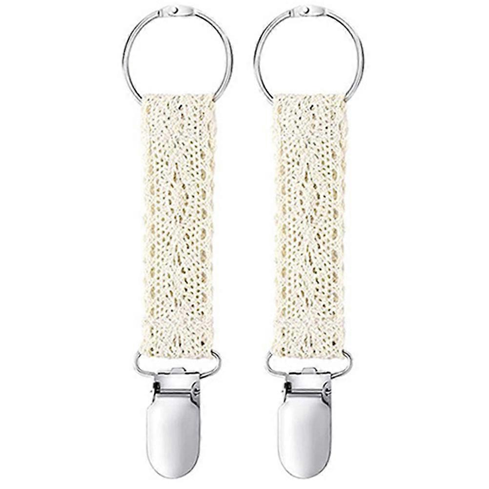 Beige Lace Hat Clip Set 2Pcs Portable Multi-Functional Travel Accessories