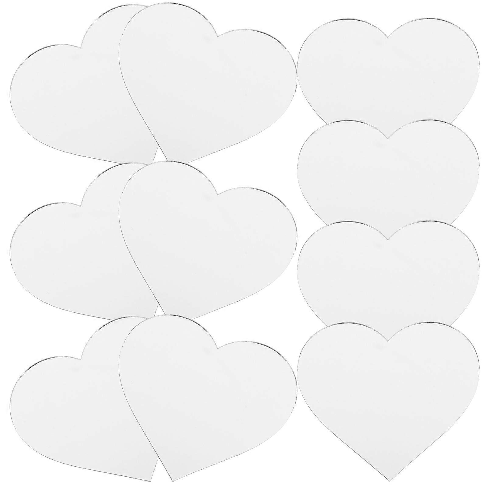 Makeup Mirror for Phone Acrylic Stick-on Replacement Sheets 10Pcs Heart Shape