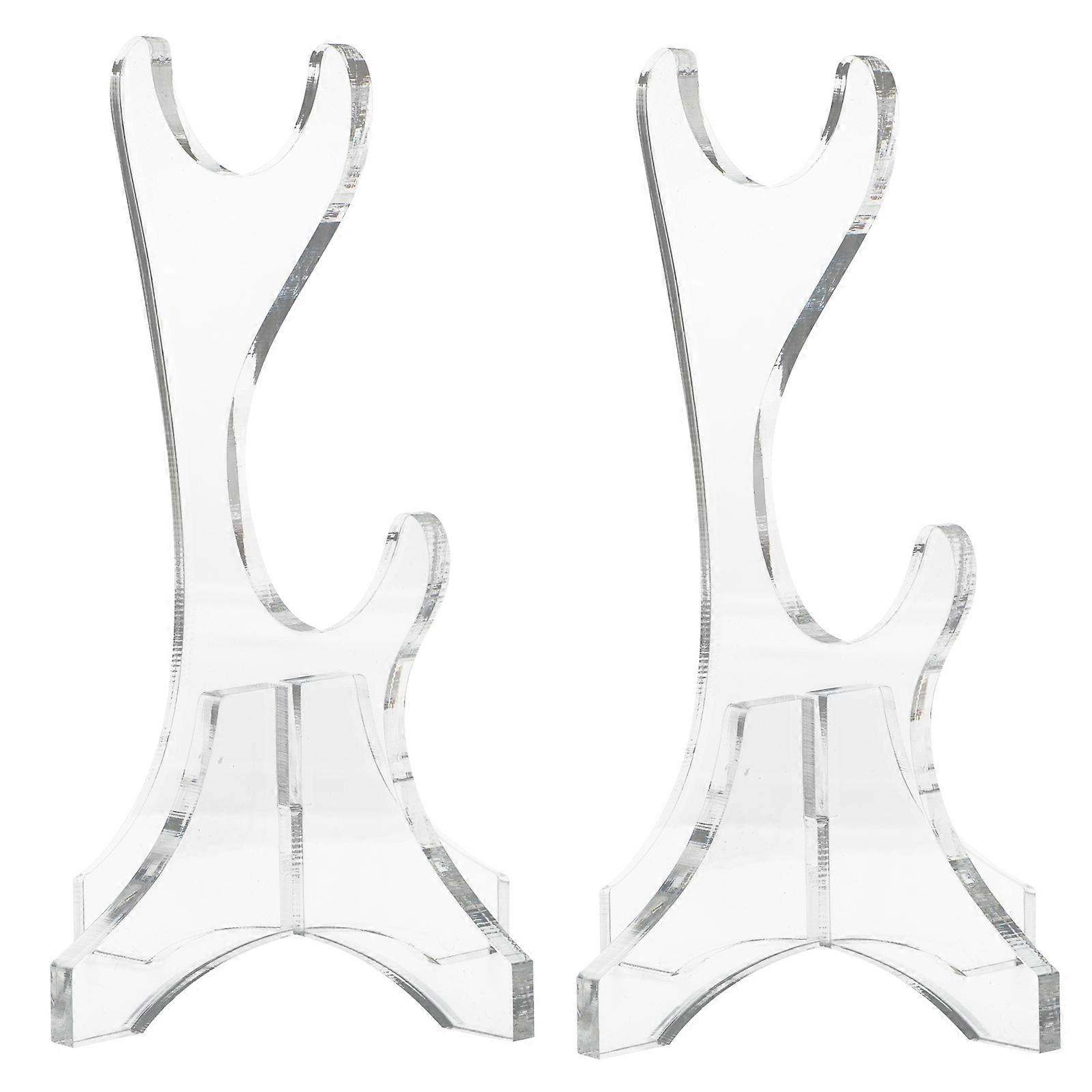 Transparent Acrylic Flute Display Stand for Display 1Pair Vertical Rack