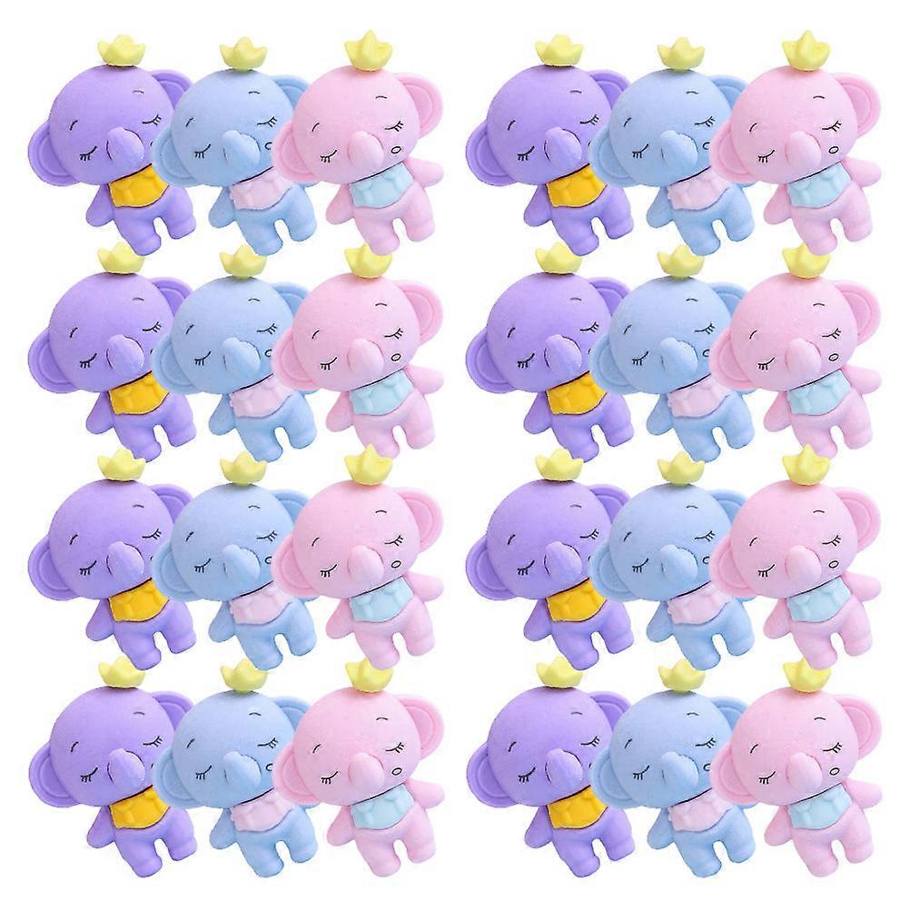 Tiny Elephant Shape Erasers for Students Effective Erasing 36Pcs Assorted Colors