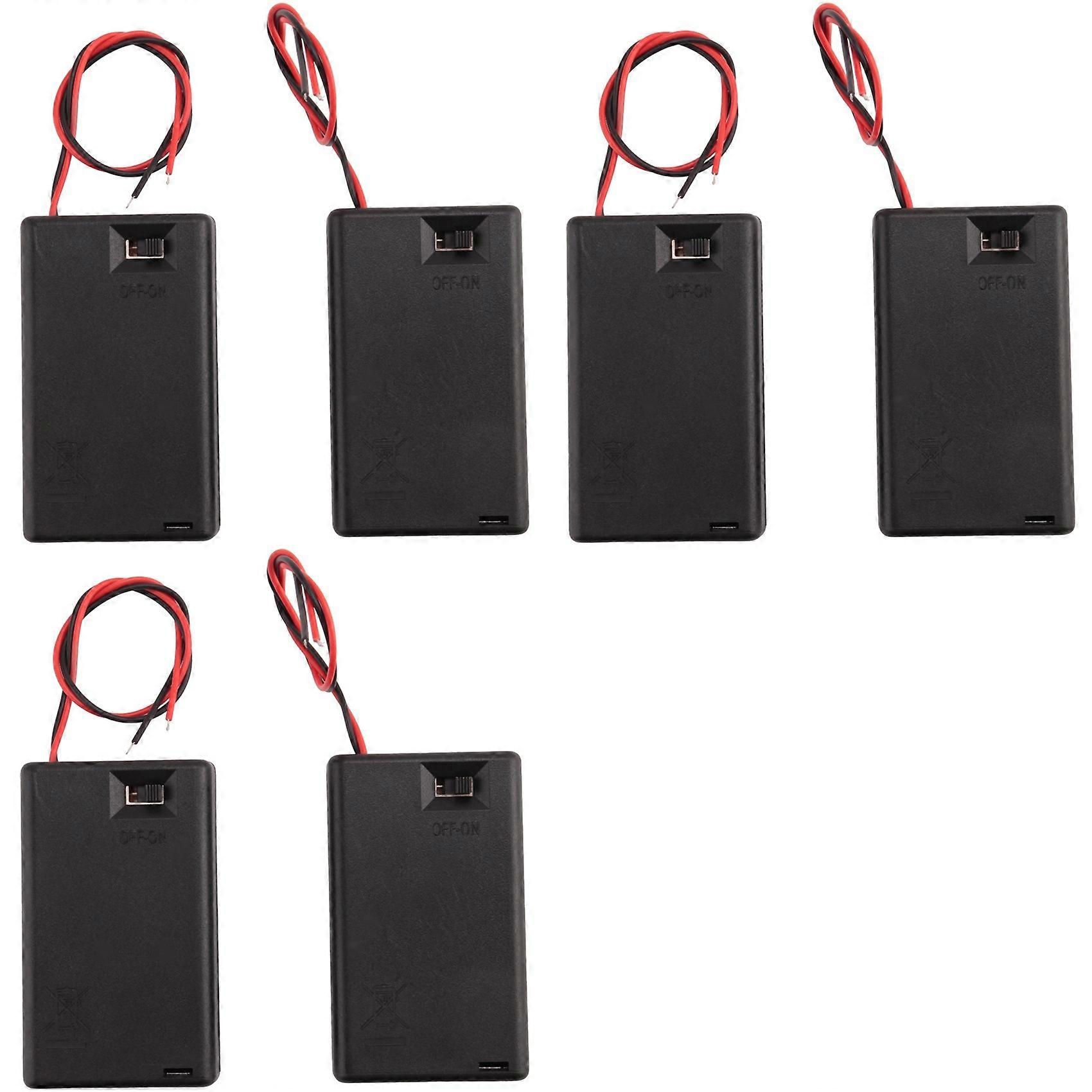 6 Pcs 3 X AAA 4.5V Battery Holder Case Box Wired on/OFF Switch W Cover
