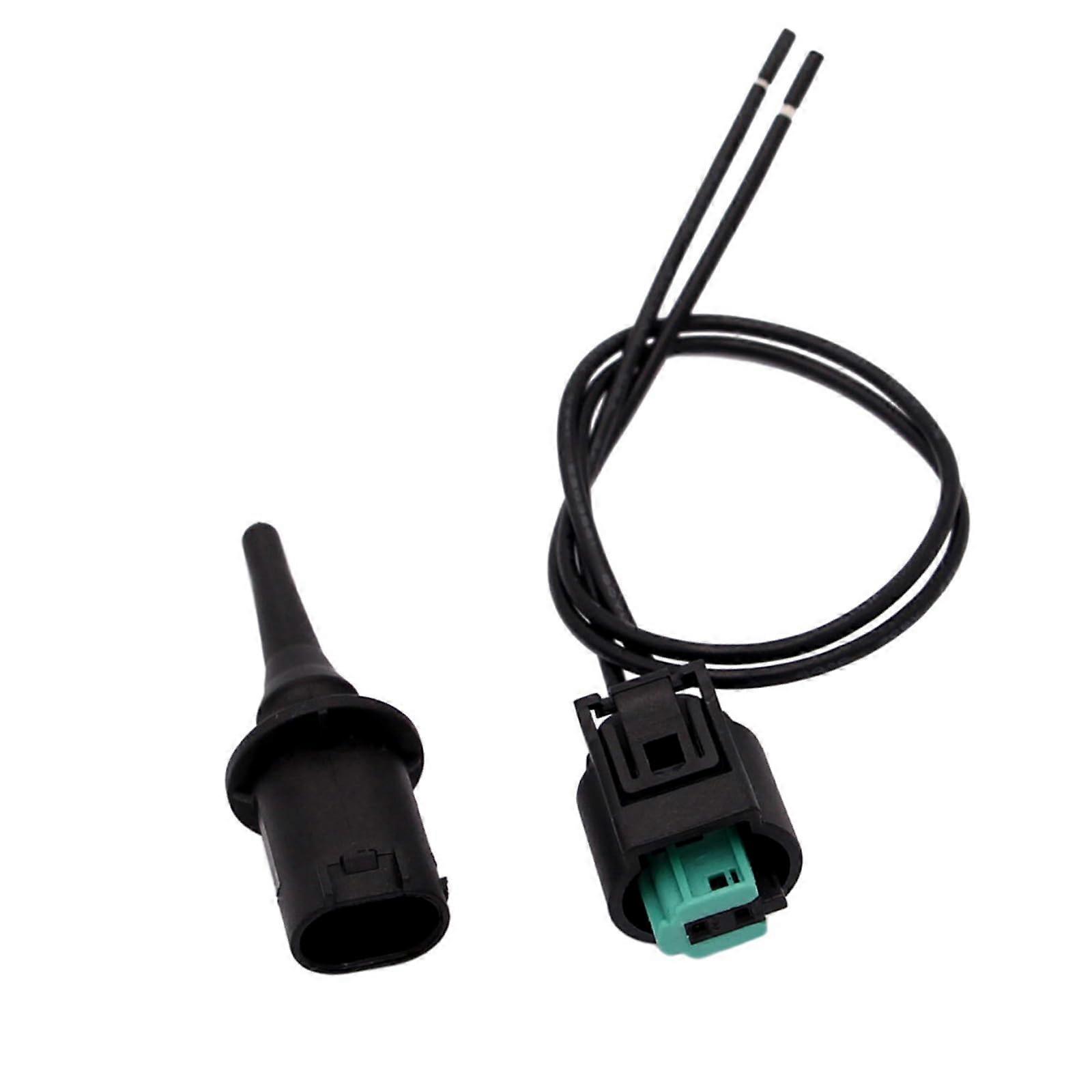 2 PCS Ambient Air Temperature Sensor Kit with Connector Plug OEM 0075421318 Black for Mercedes Benz