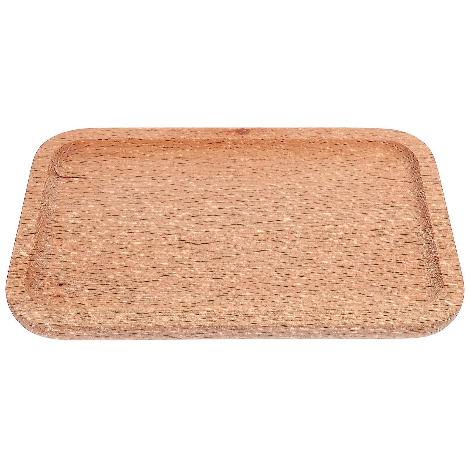Beech Rectangular Dinner Plate Food Serving Tray for Home Use