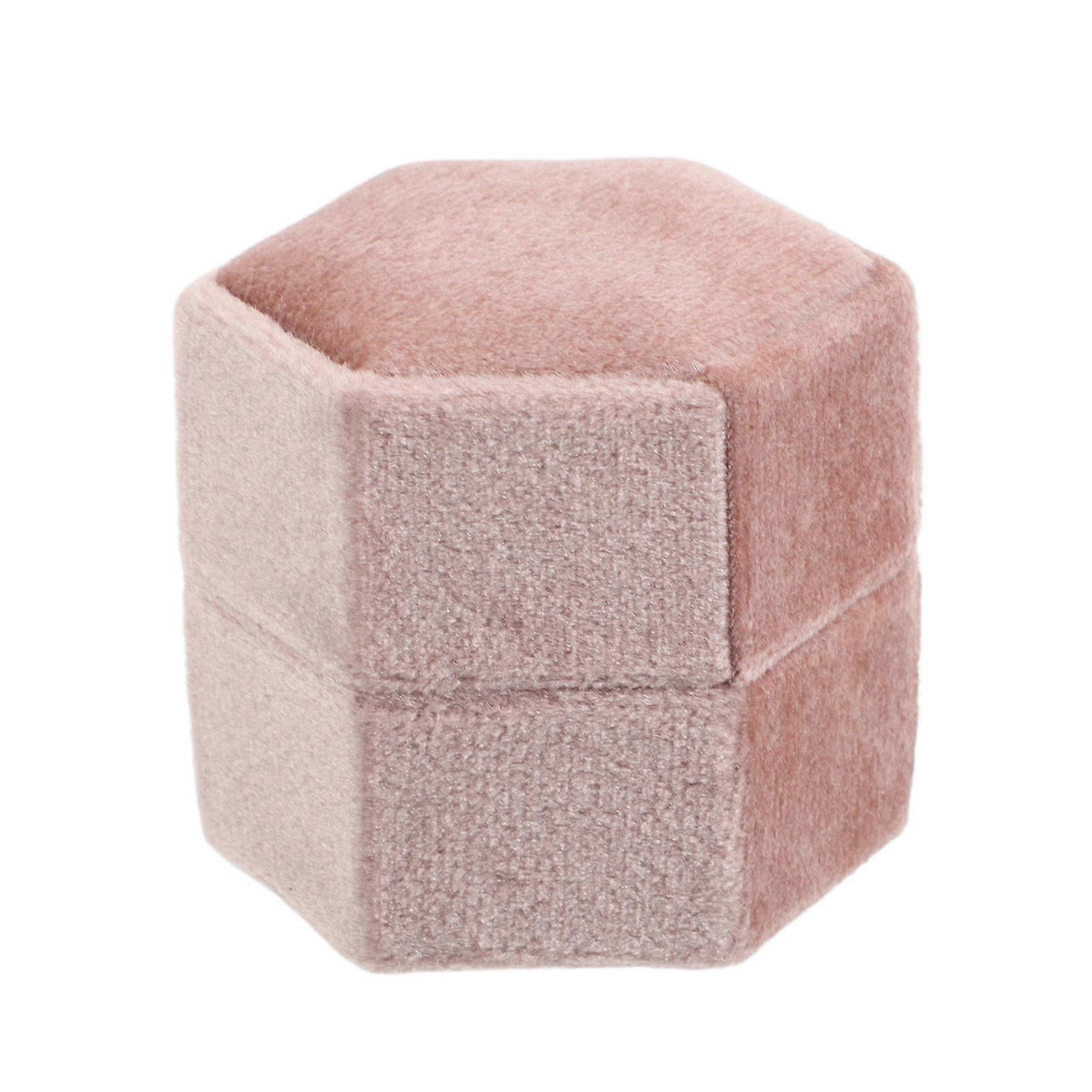 Lint Hexagon Ring Box for Engagement Rings with Three Slots Storage