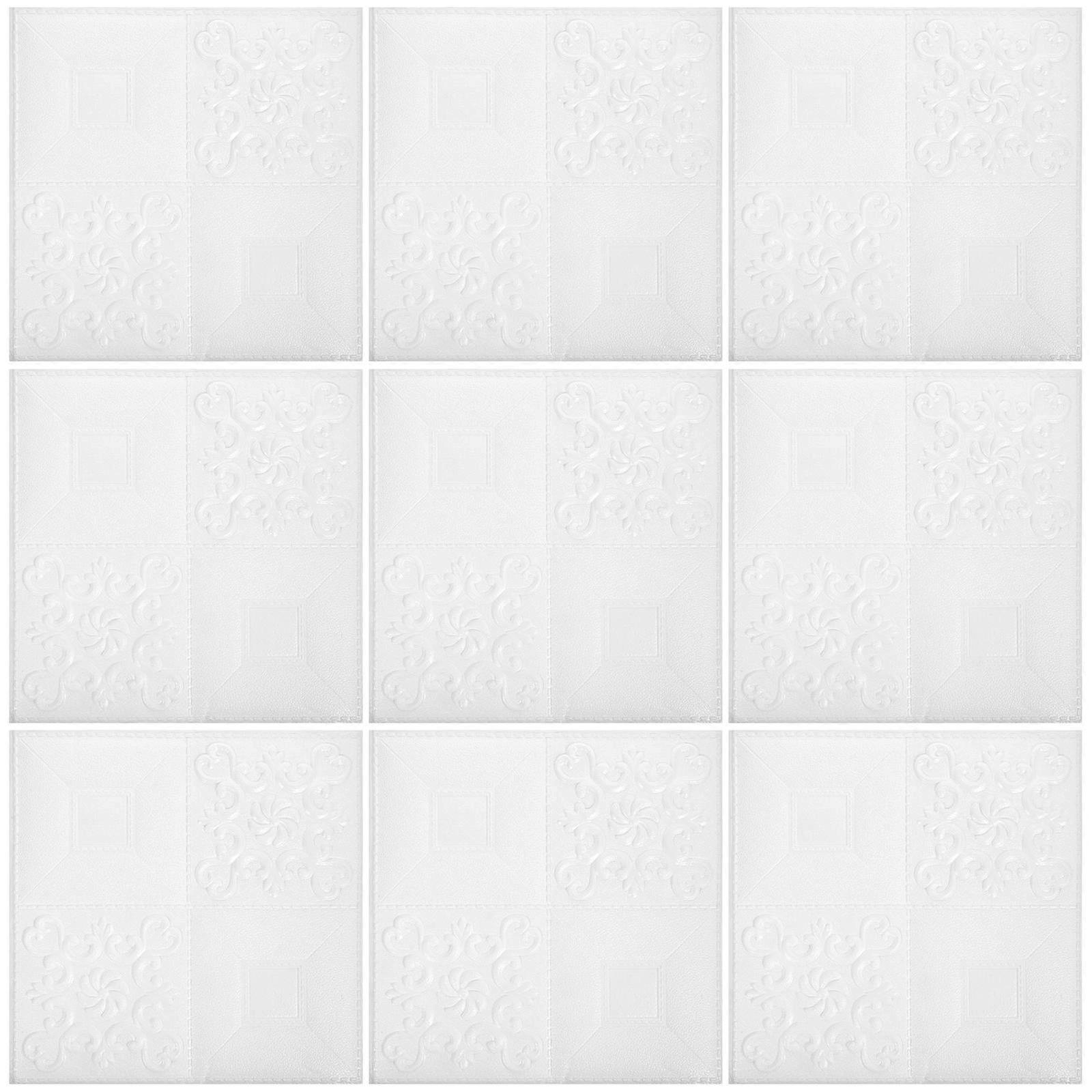 Brick Pattern Peel and Stick 3D Foam Wall Panel for Decoration 20Pcs White