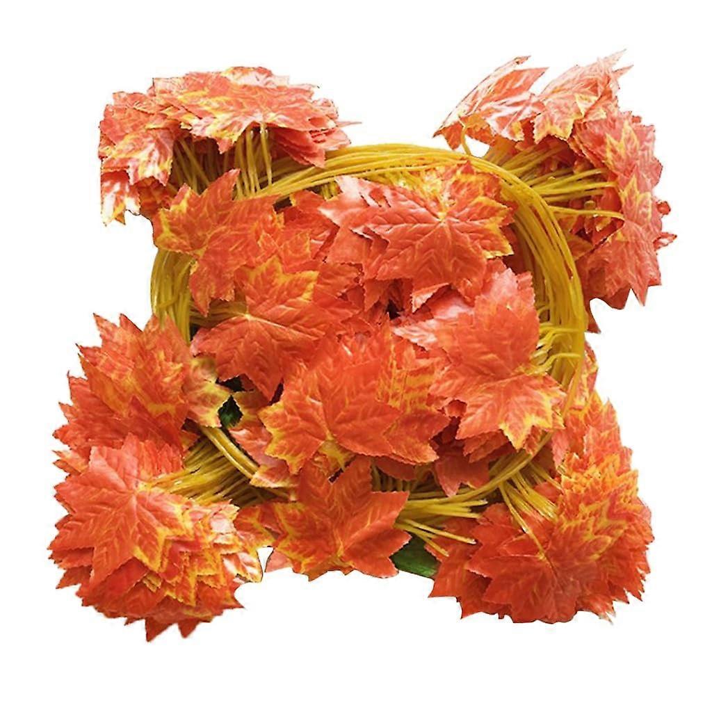 Artificial Maple Vine Red Garland with Realistic Leaves for Home, Wall, Wedding and Party Decor