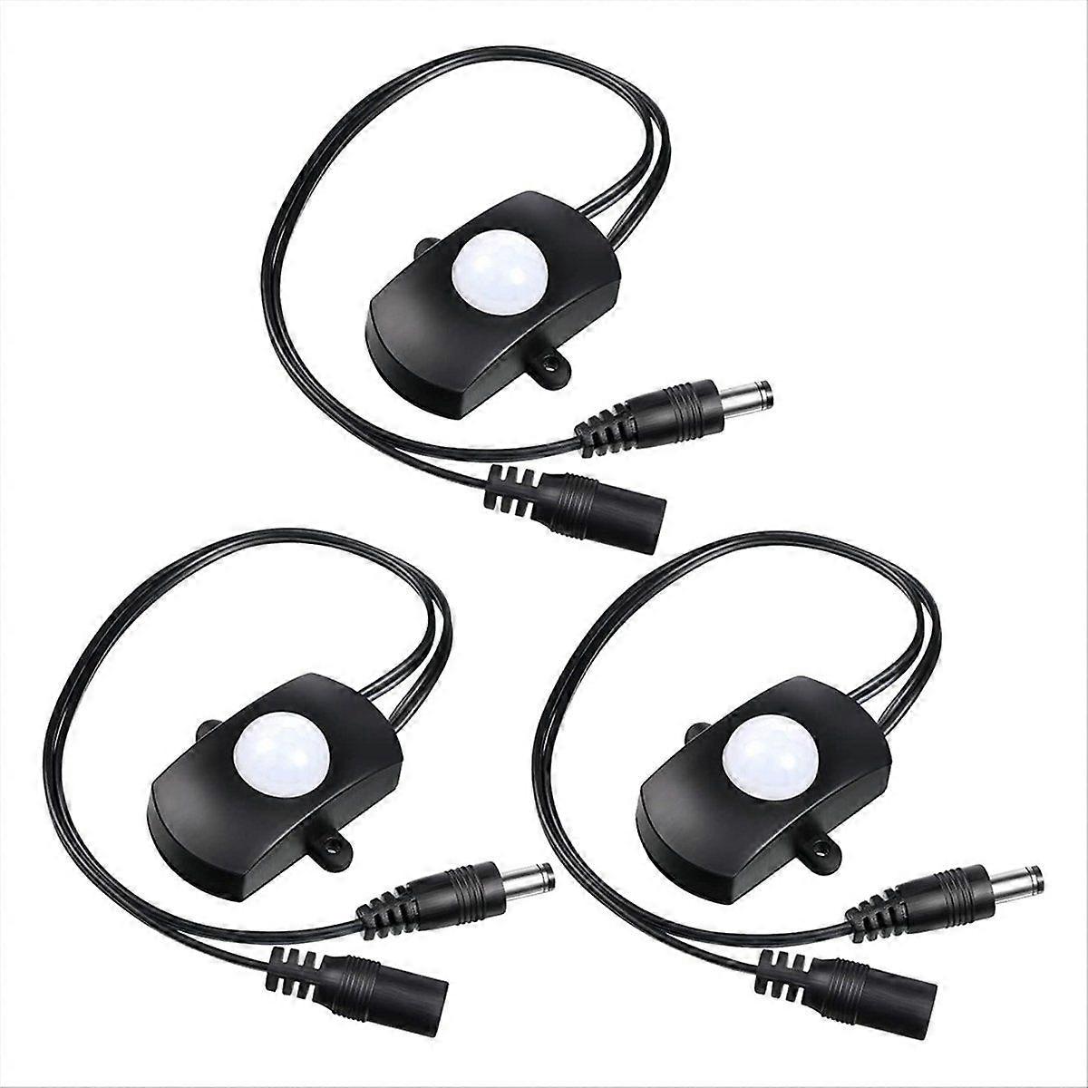 3pcs DC 5V-24V 5A PIR Motion Activated Sensor Light Switch Occupancy Motion Sensor with DC Coupler C