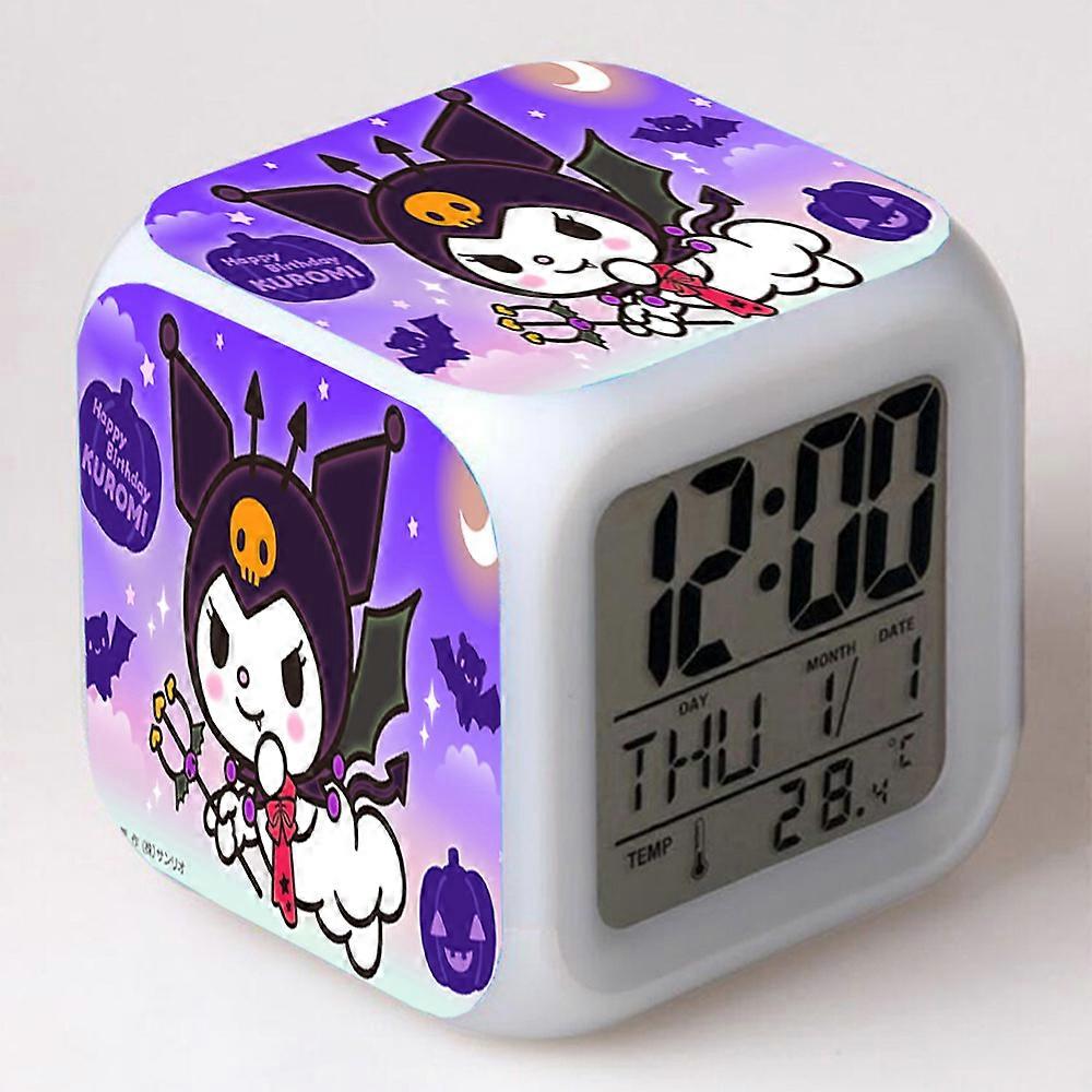 KUROMI Color Changing Alarm Clock, Square Clock, Creative Alarm Clock