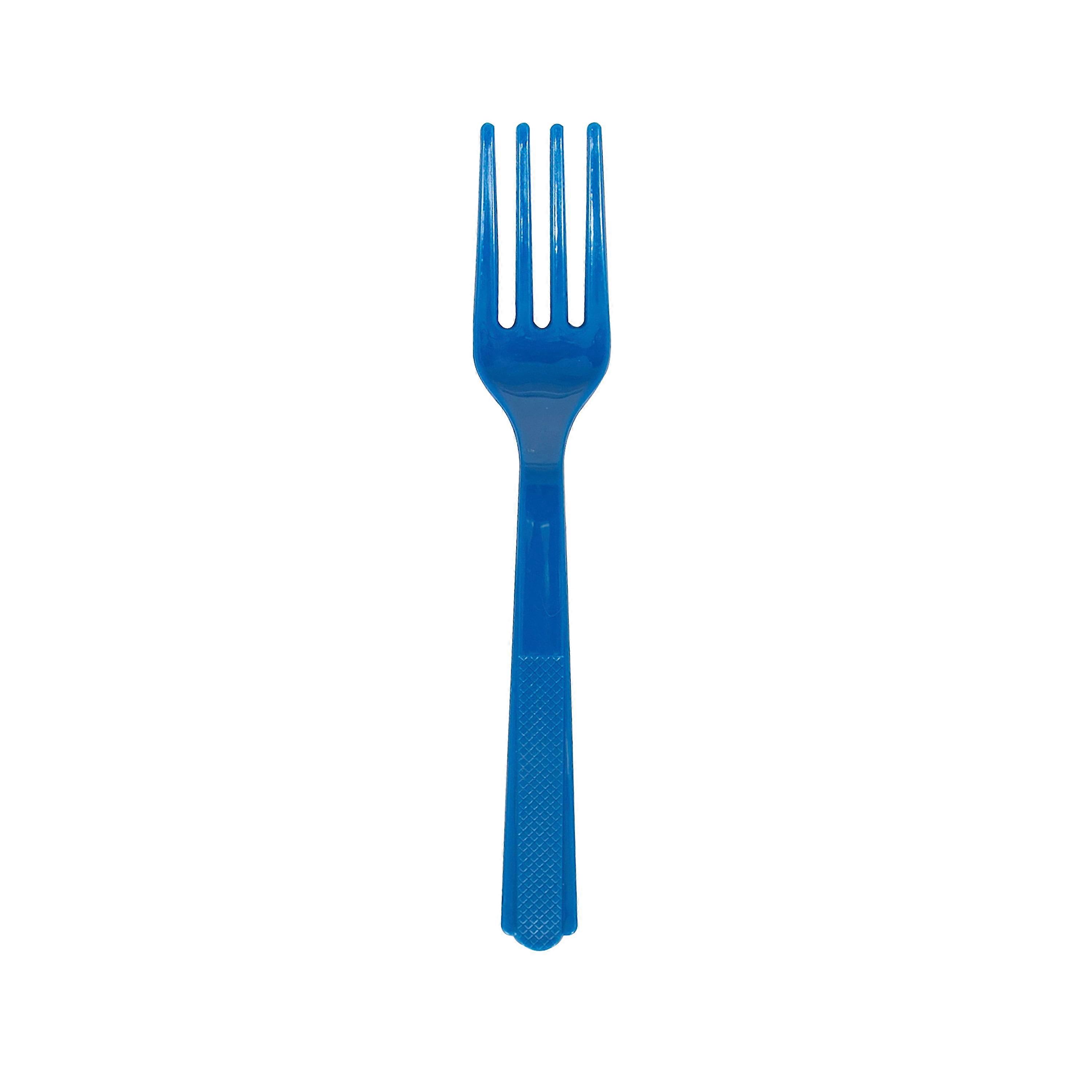 Plastic Forks, Electric Blue, 24ct