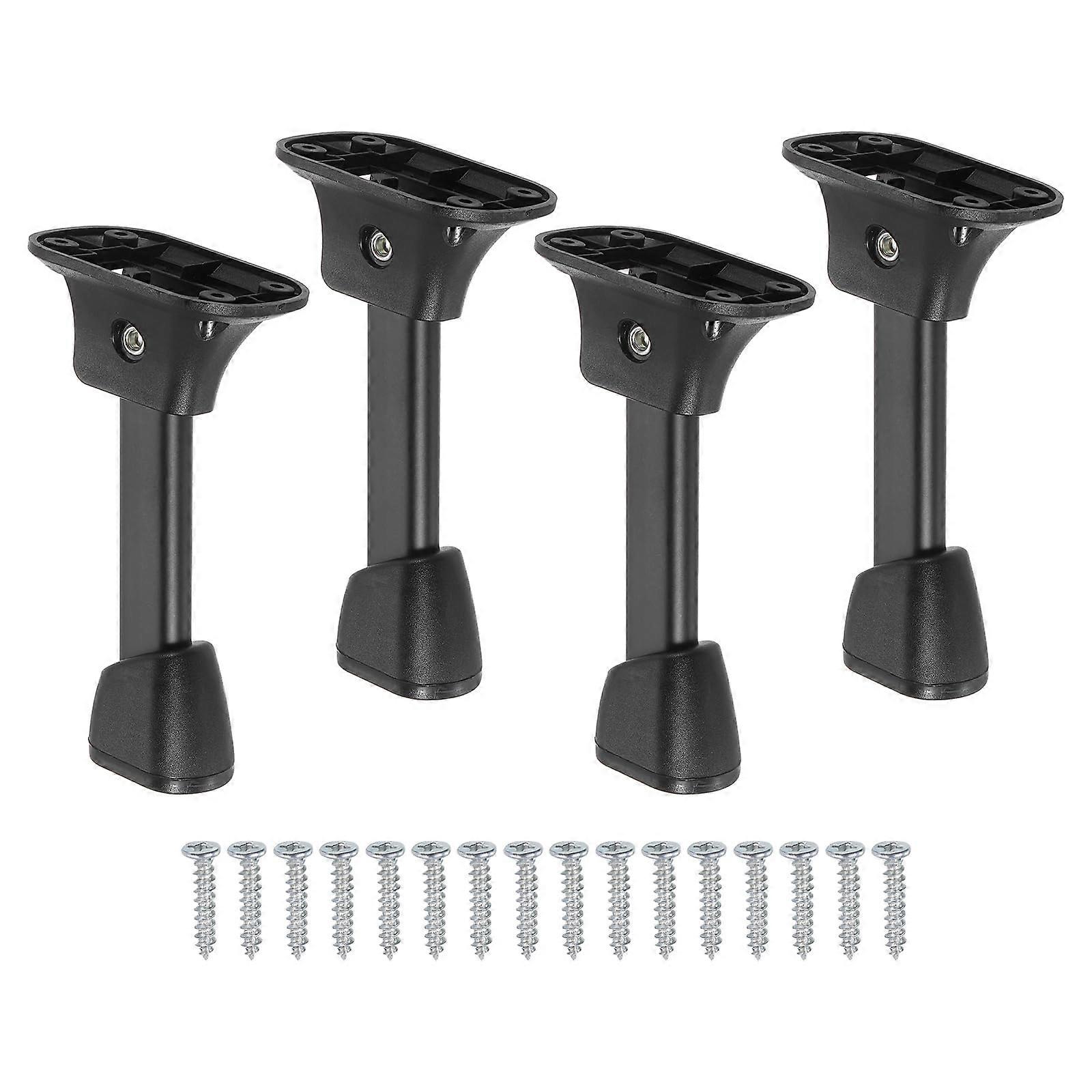 10cm Black Folding Table Legs 4 Pack, Durable Iron Foldable Furniture Legs with Space Saving Design