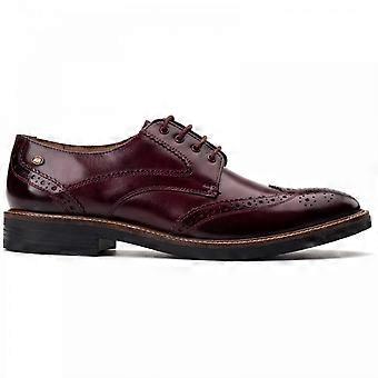 Base London York Herrenschuhe | Bordo | Hochglanz-Brogues aus Leder für Herren