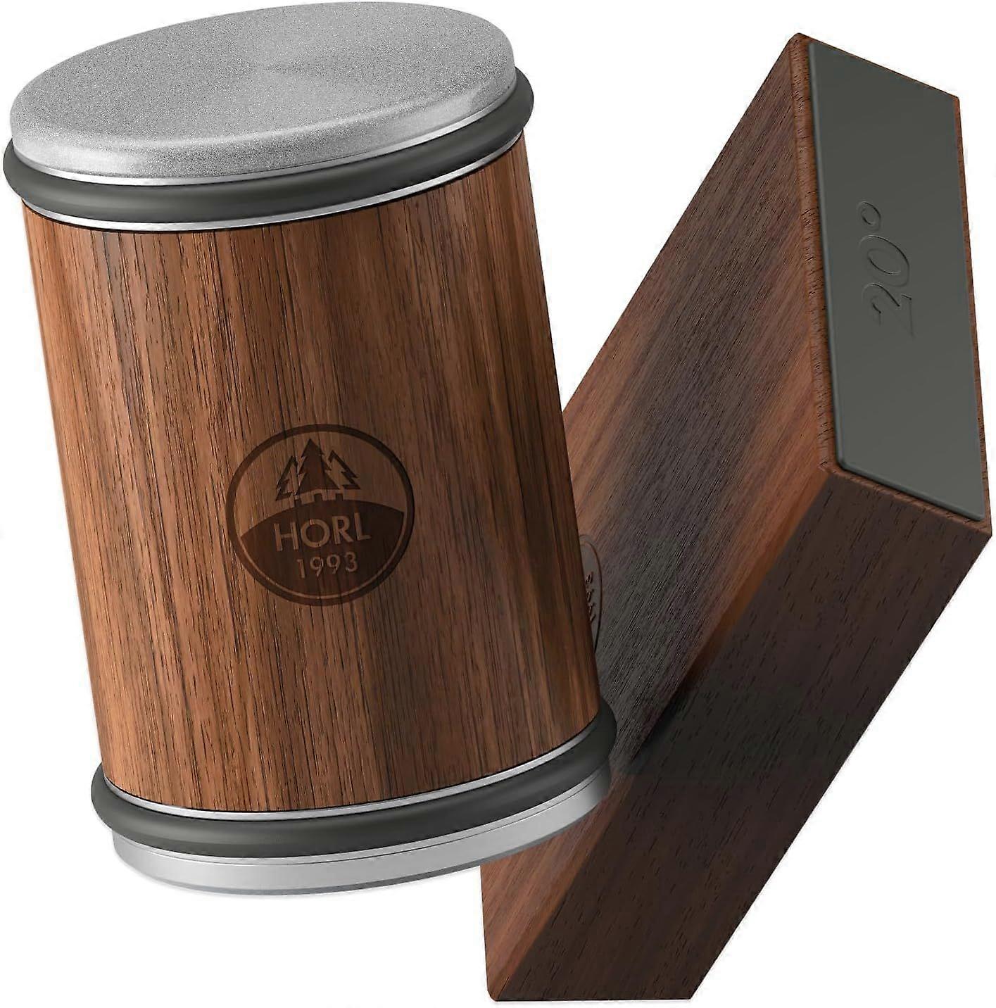 HORL 2 Walnut Rolling Knife Sharpener - Kitchen Knife Sharpener for Razor Sharp Edges Made in Germany - Easy Knife Sharpening Kit - Roller with Magnet