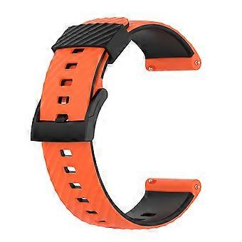Tvåfärgat 24 mm ersättningsarmband i silikon för Suunto Spartan Sport/Spartan Sport Wrist H