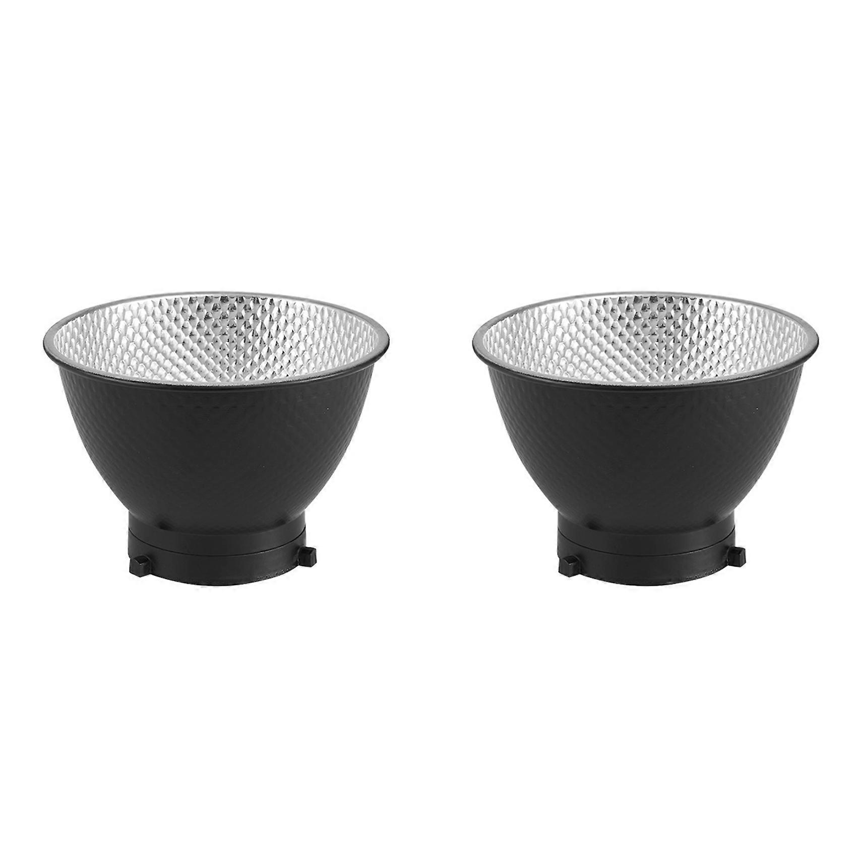 2X Standard Reflector Diffuser Lamp Shade Dish for Bowens Bayonet Mount Studio Strobe Flash Light Reflector 55 Degrees