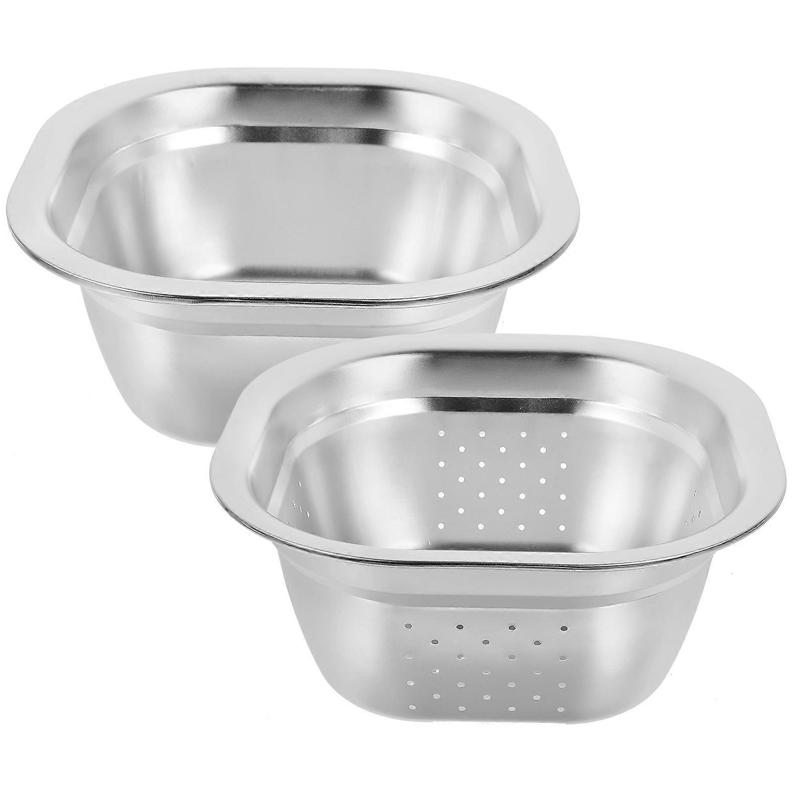 Multi Functional Rice Washer Colander With Basin Housewarming Gift 25cm Filter Water 1 Set