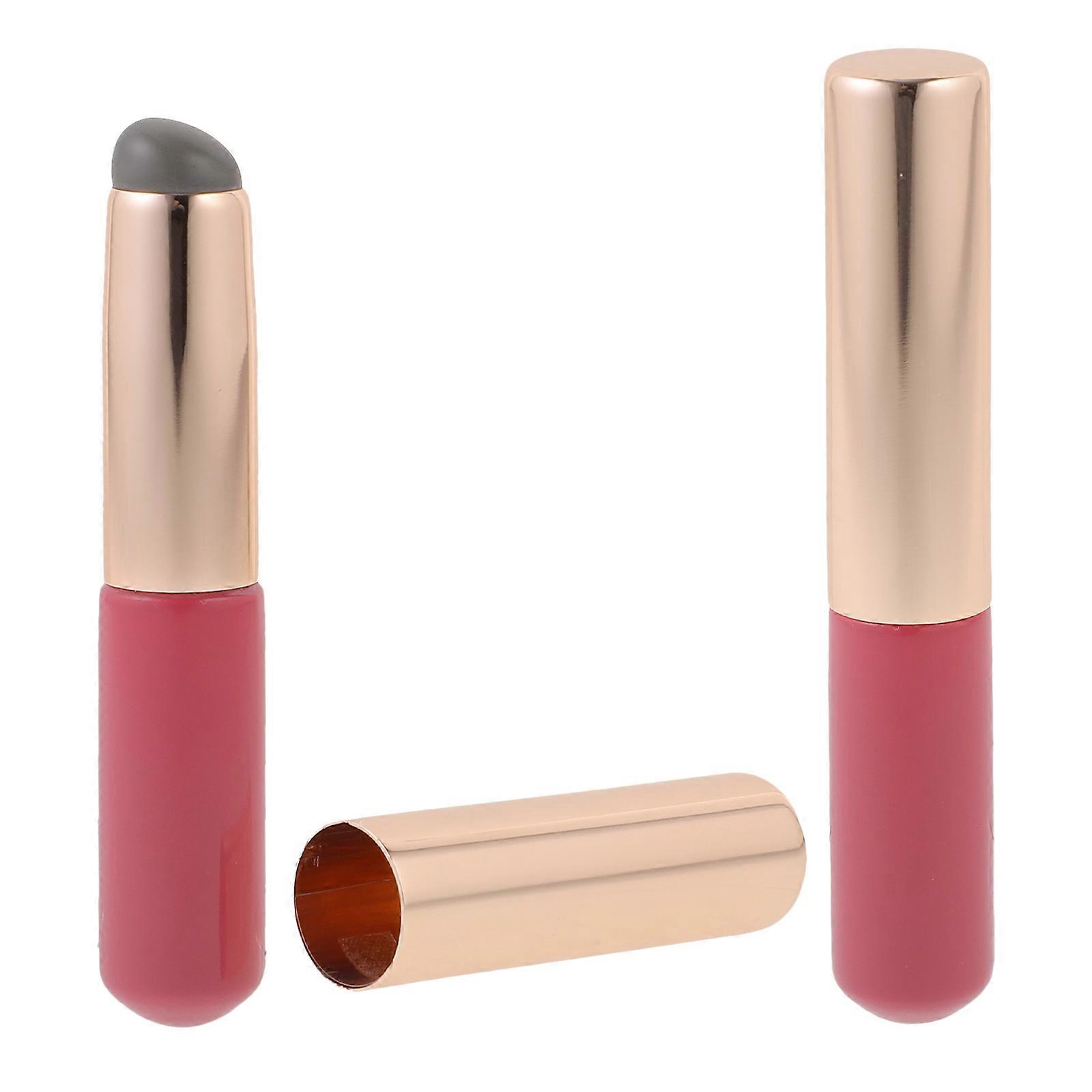 Silicone Lipstick Applicator Lip Brush for Makeup Use 2Pcs Pink Set