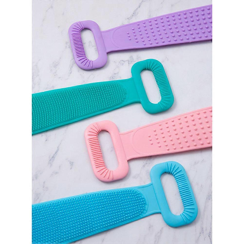 Silicone Bath Towel for Bathing Massage Brush Long Exfoliating Strap Green