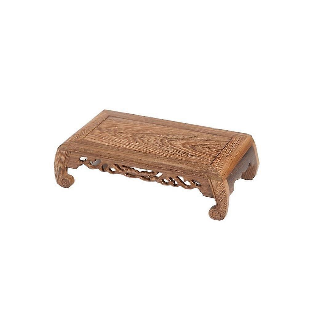 Plant Stand Solid Wood Rectangular Pot Holder for Indoor Flower Pots and Teapots Display