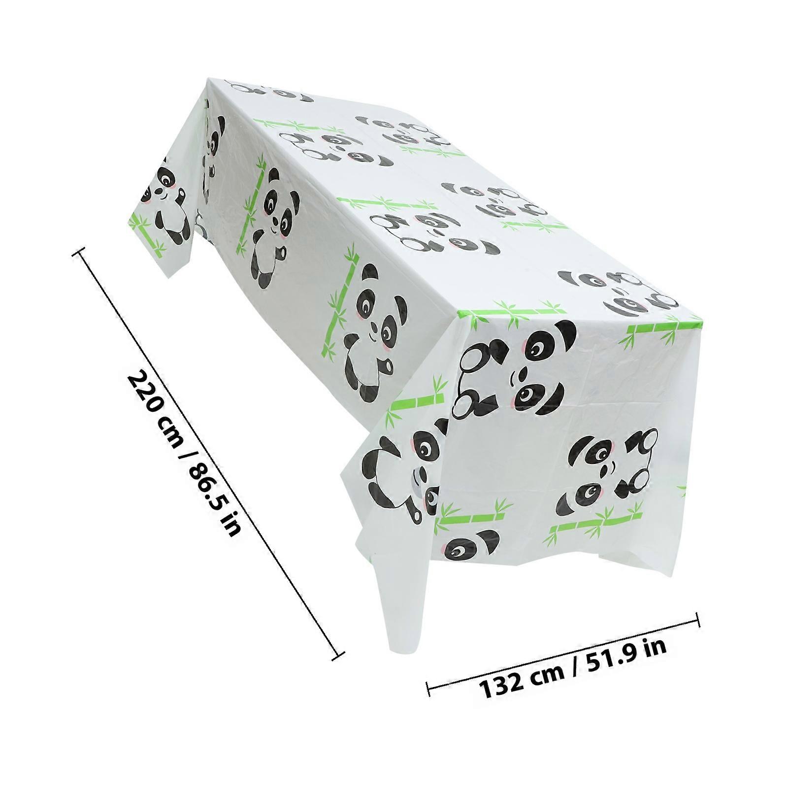 Plastic Panda Themed Table Cloth for Party Decoration 3Pcs Reusable Table Cover