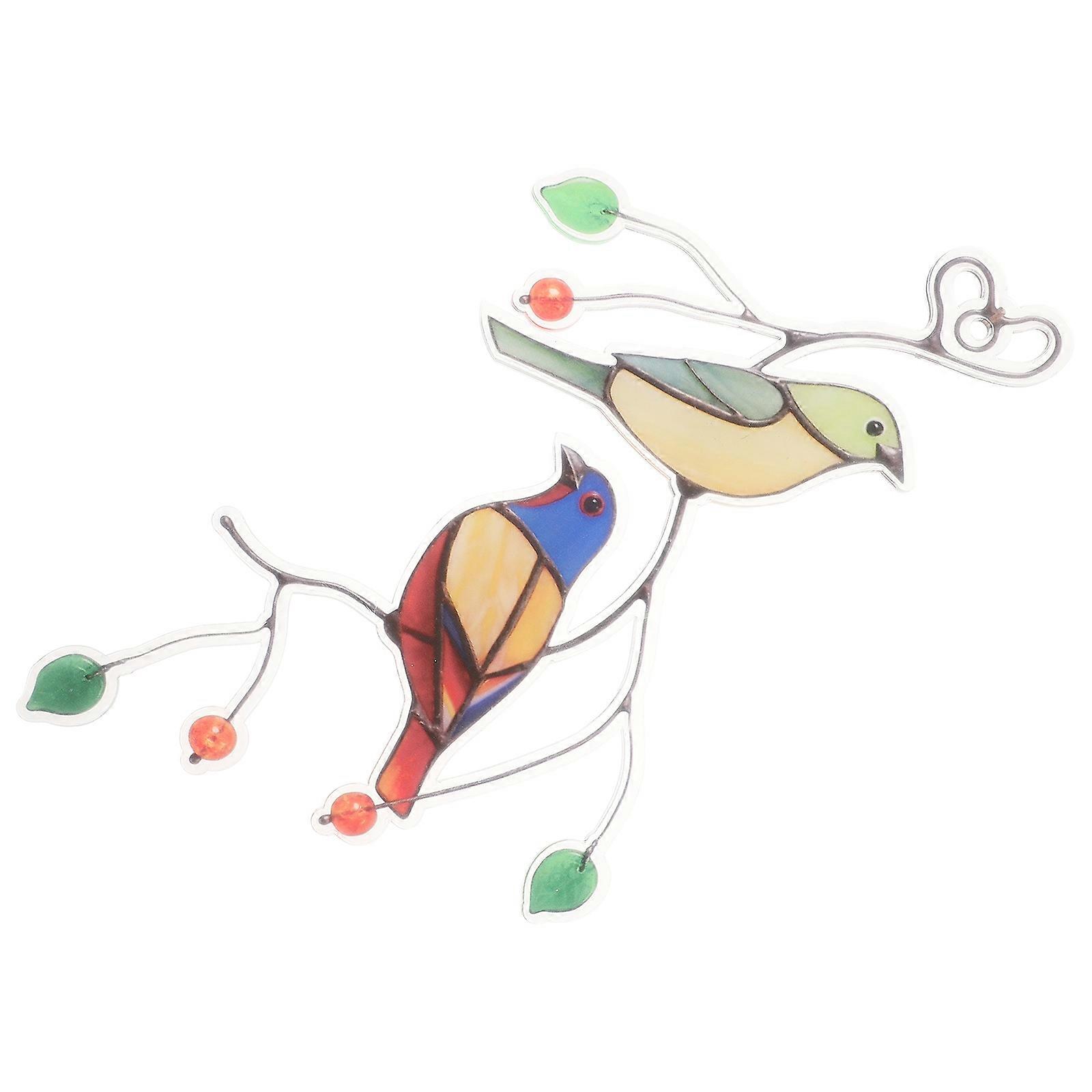 Multicolor Small Bird Decoration Hanging Alloy Pendant for Window Art