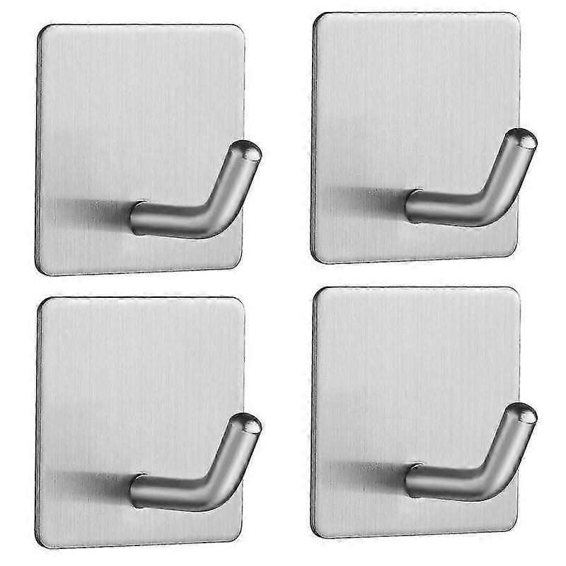 Self Adhesive Wall Hooks Waterproof Rustproof 4 Pack