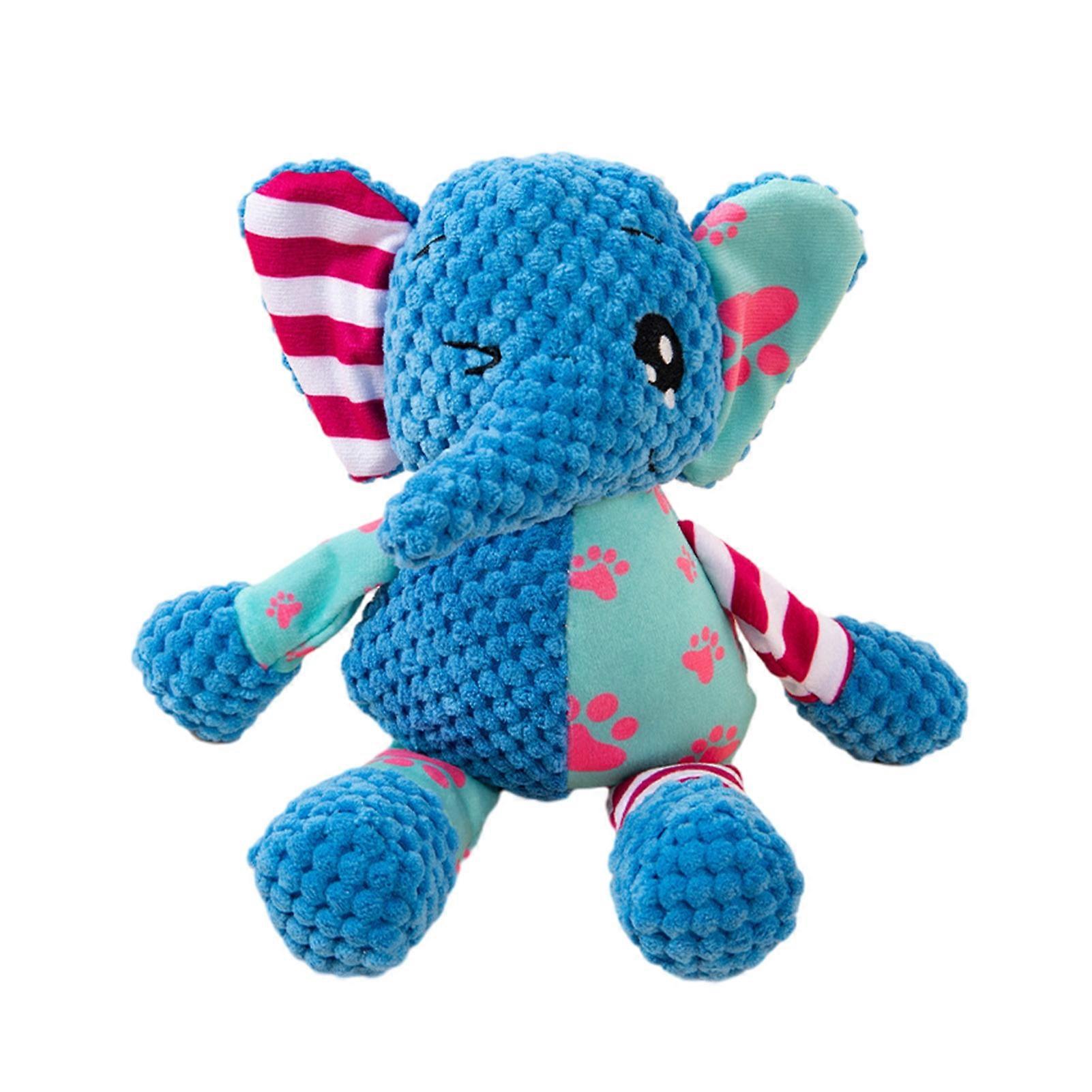 Interactive Dog Plush Toy Squeaky Elephant for Small Aggressive Chewers