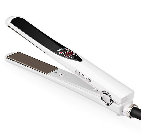 Professional Hair Straightener, Lcd Digital Display Floating Panel System Automatically Shut Off(white)