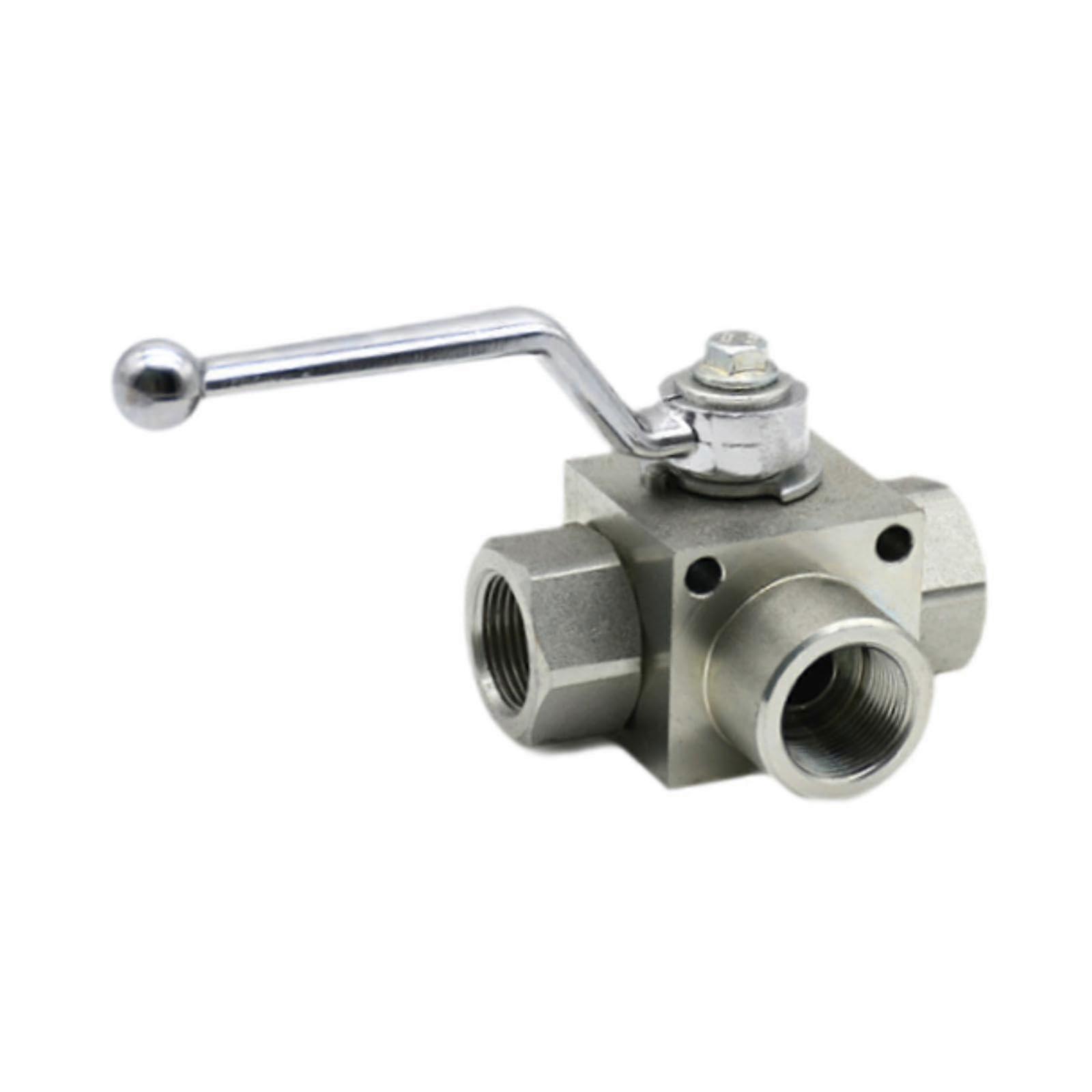 Pressure 3 Way Ball Valve Galvanized Carbon Steel Rustproof Quick Open Close Internal Thread