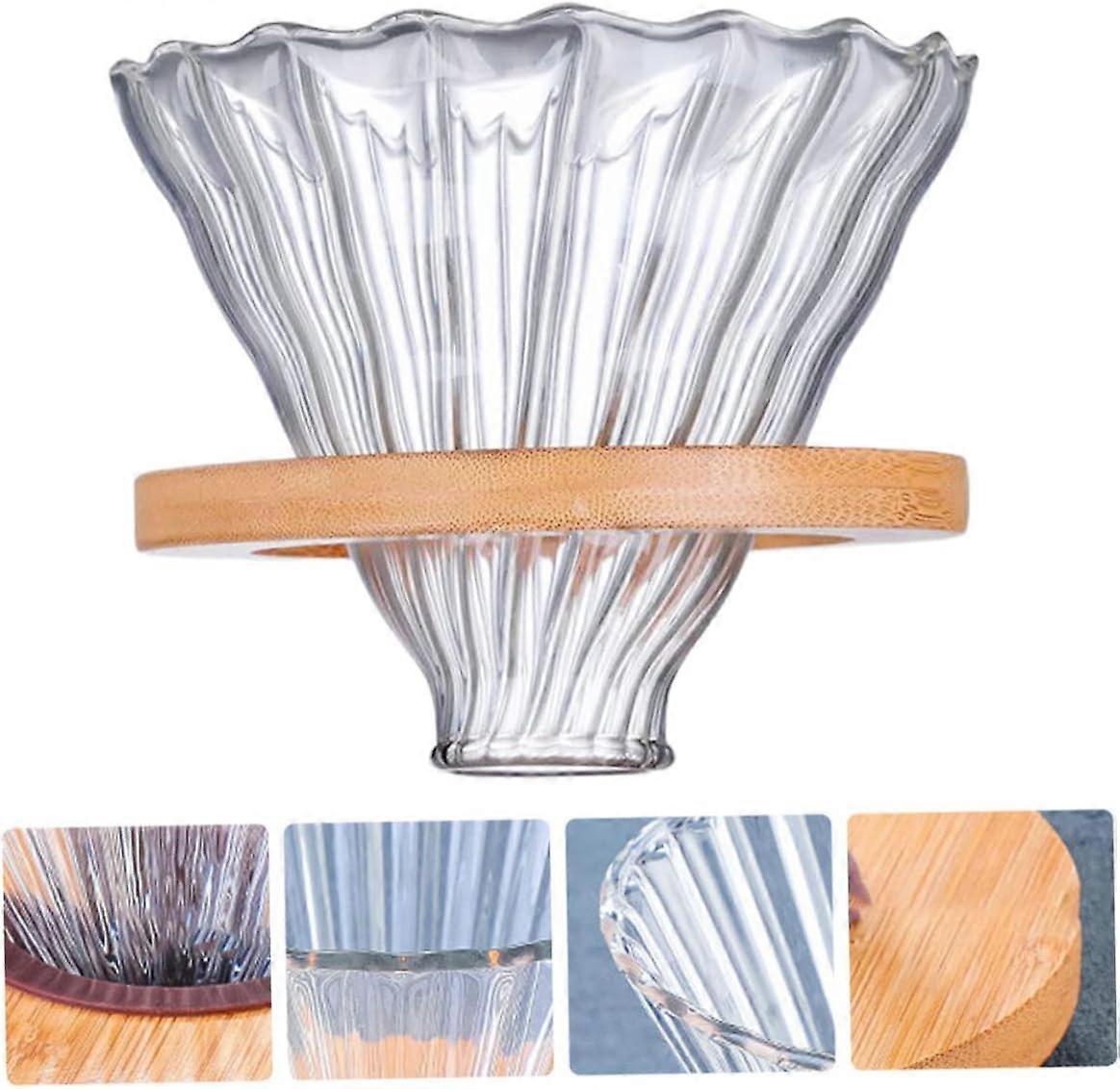 Borosilicate Glass Coffee Dripper Manual Pour Over Maker for Smooth Consistency Home Brewing