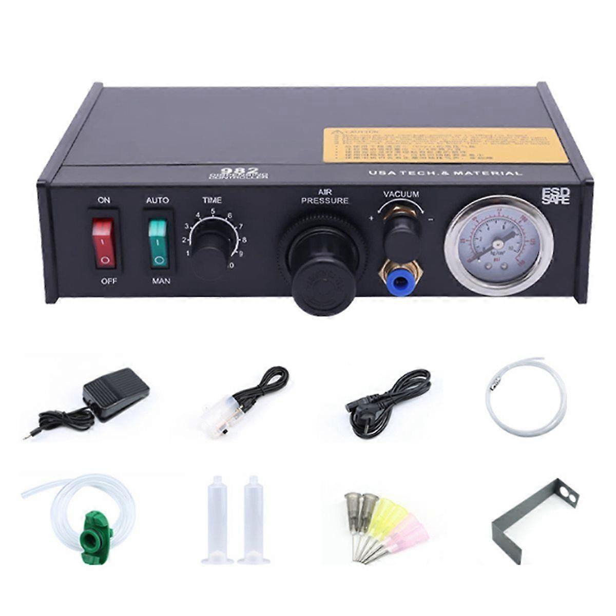 982 Semi-Automatic Dispensing Machine Auto Manual Glue Dispenser Air Pump Drive Liquid Binder Controller EU Plug