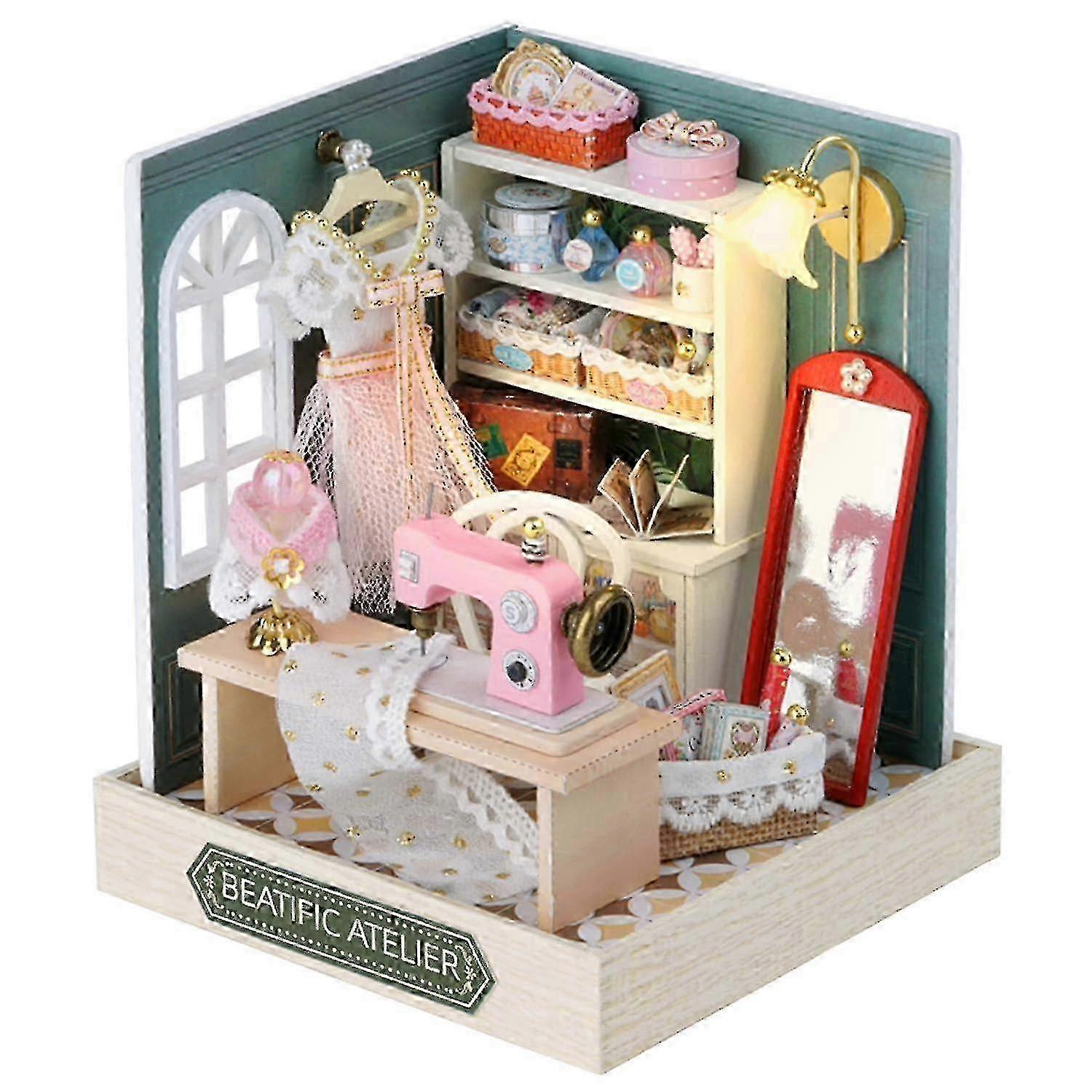 1 kit Miniatyr Trä DIY House Kit