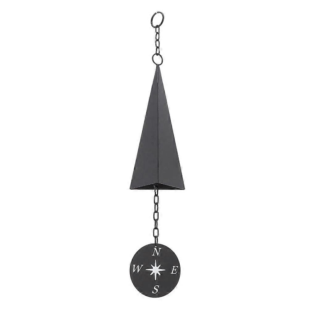 Retro Design Iron Triangle Wind Bell with Compass,Wind Chimes Decor