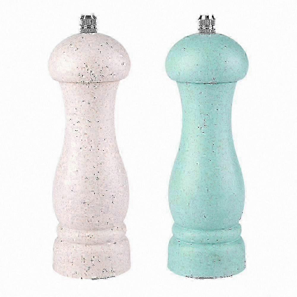 Adjustable Grind Salt and Pepper Mill Set with Refillable Oak Design