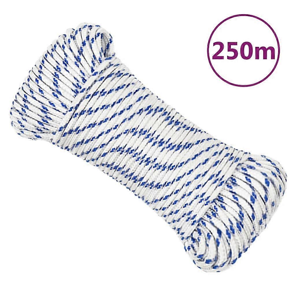 vidaXL Boot touw 4 mm 250 m polypropyleen wit