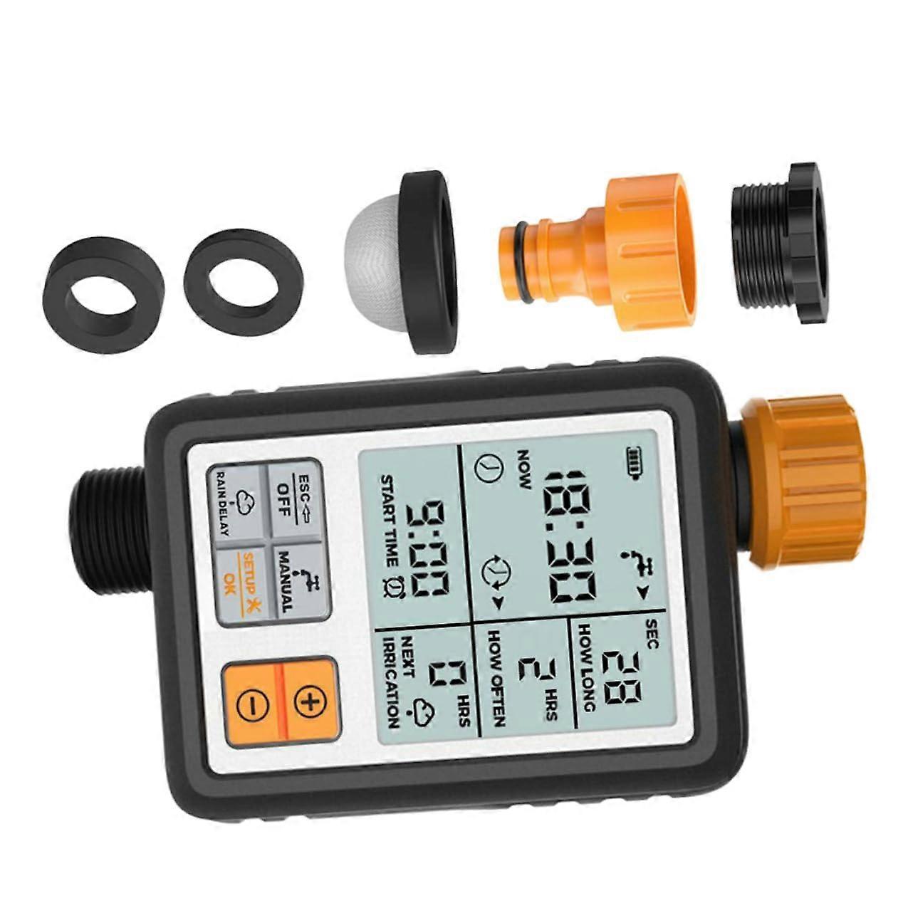 Automatic Watering Timer with Large LCD Display, Drip Irrigation Controller for Garden Plants