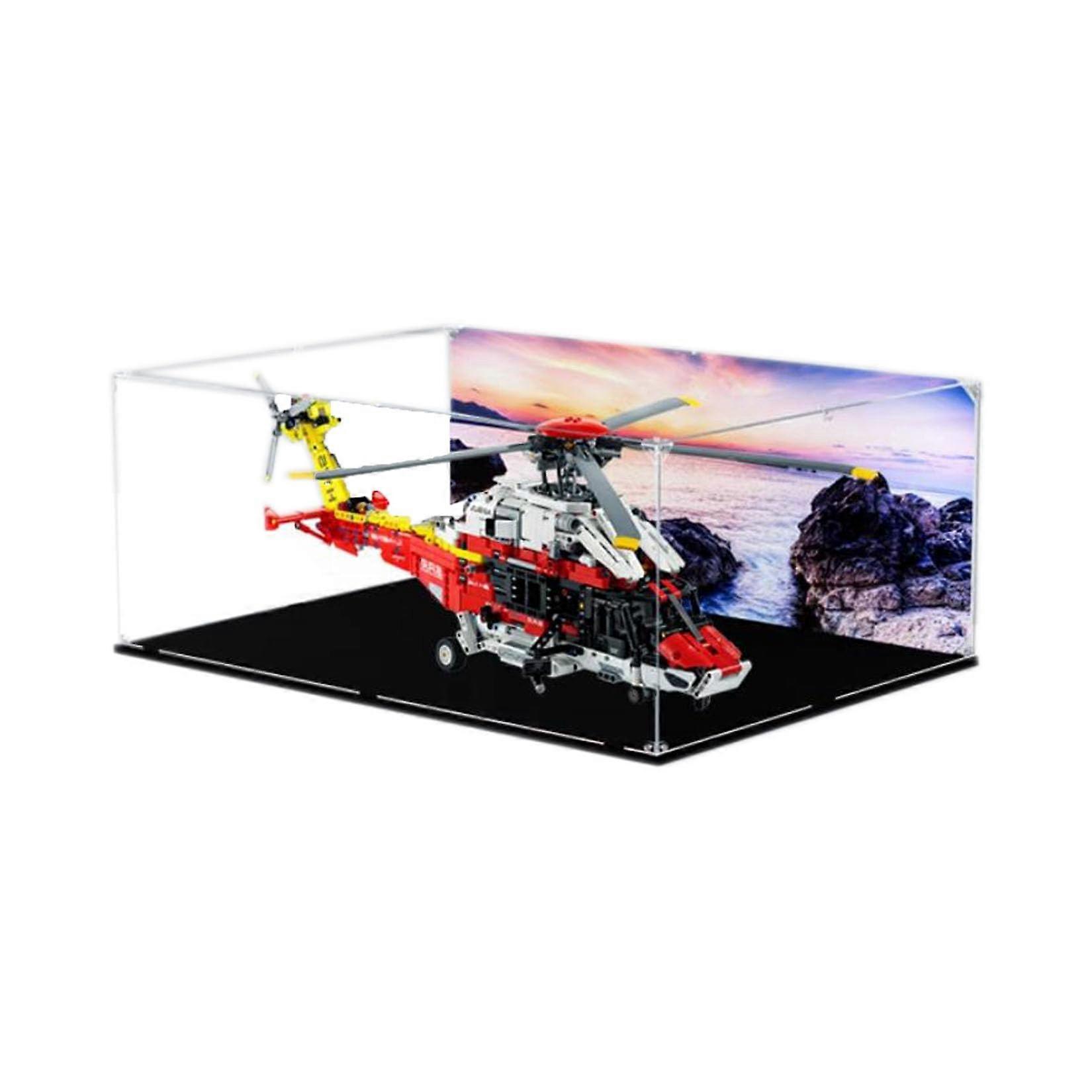 Acrylic Display Case for  Technic 42145 Helicopter Model, Dustproof UV Protection Showcase