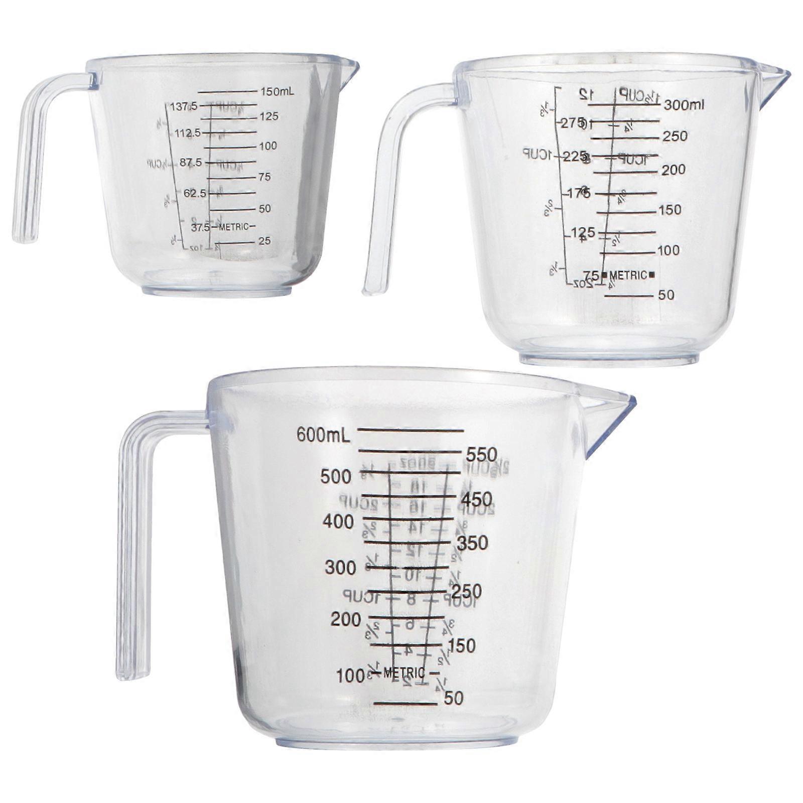 Measuring Cup Scale Cup for Baking 3Pcs Clear Plastic Set