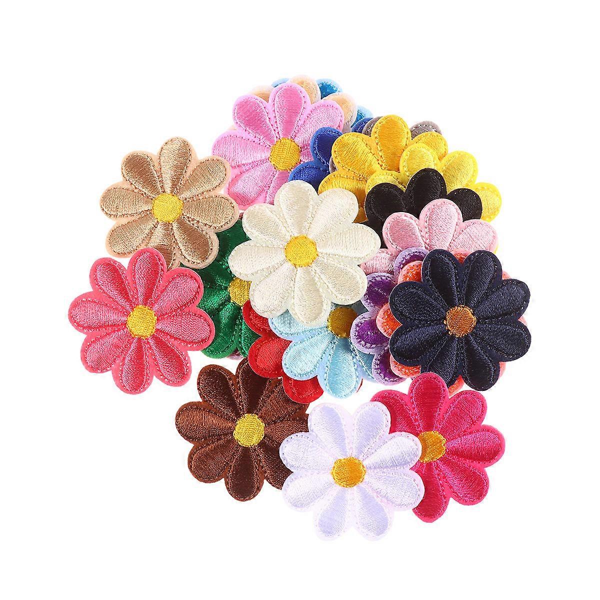 Sewing Patch Sunflower Applique for Clothes 22Pcs Assorted Color Embroidered Design