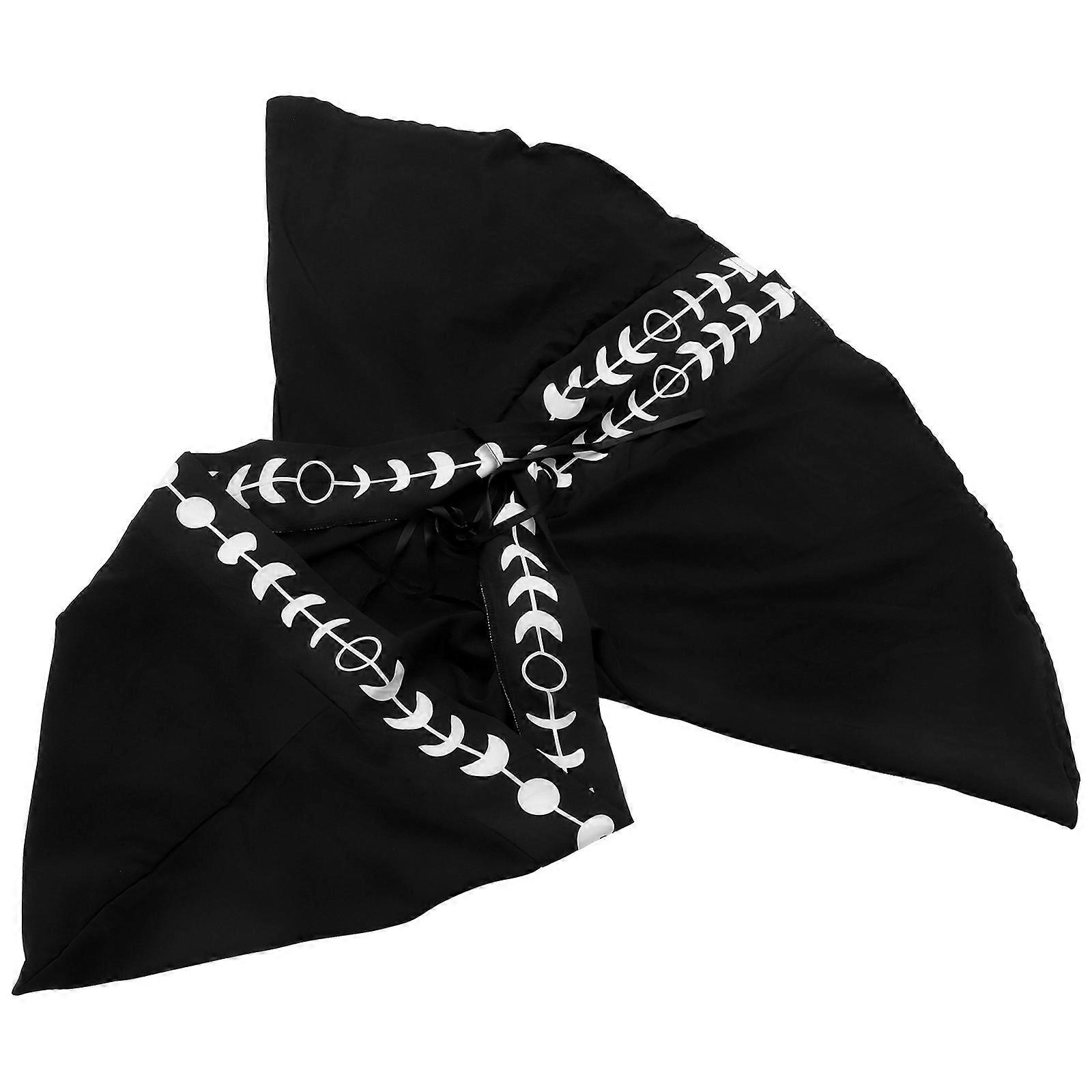Medieval Cowl Hat Witch Cowl Cloak for Halloween Polyester Black