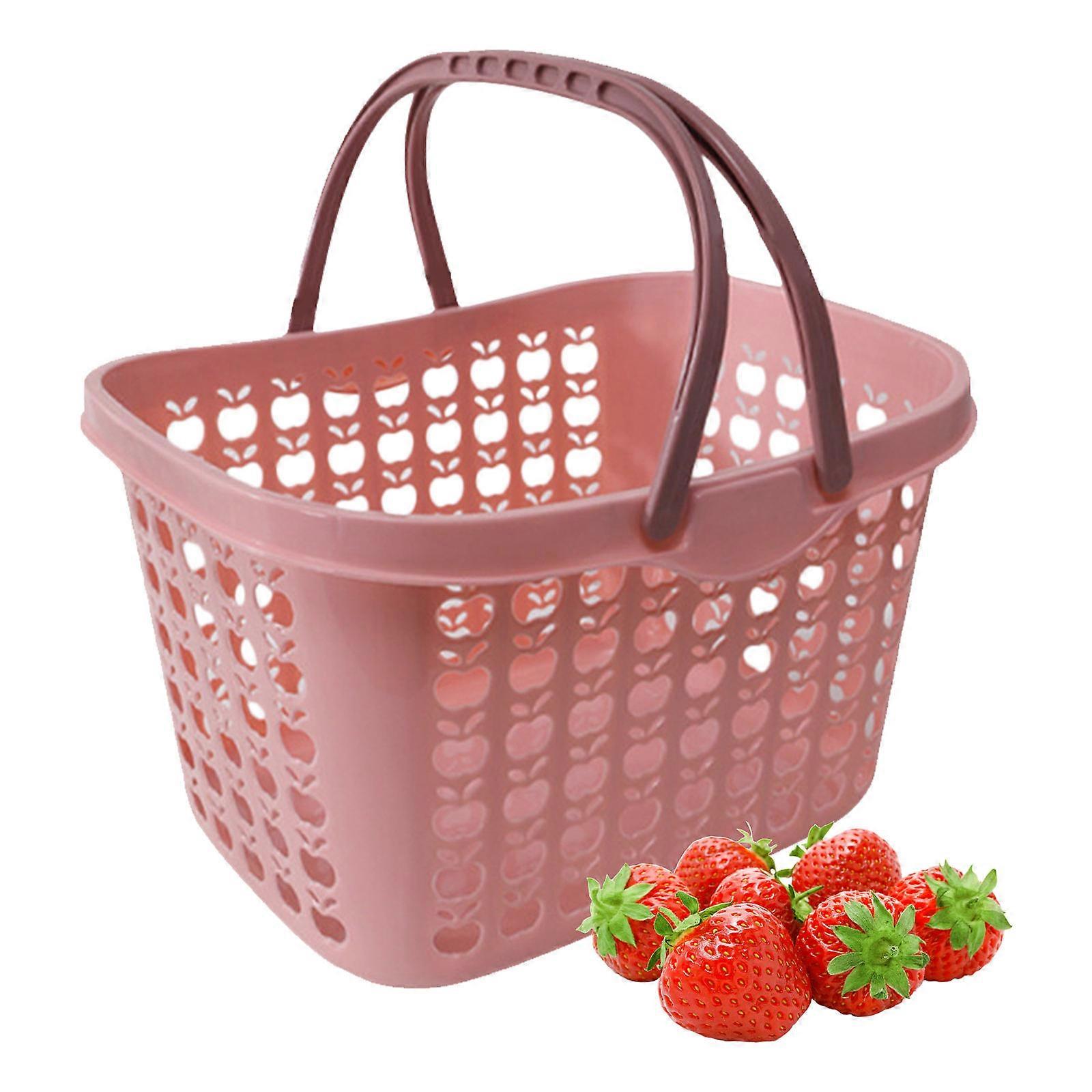 Plastic Shopping Basket for Fruit Storage with Handle for Home